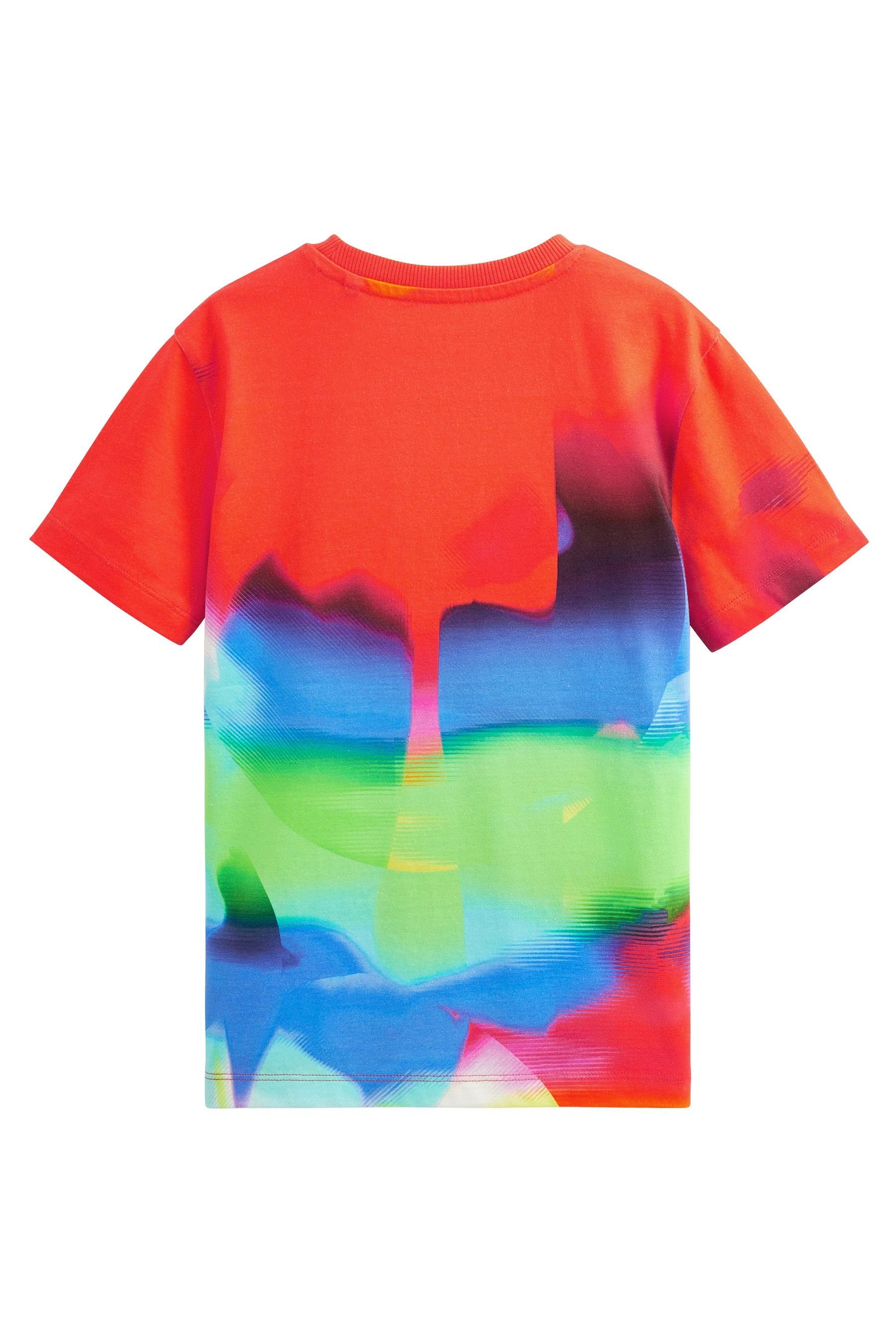 Kurzärmeliges mit Bright T-Shirt Print T-Shirt Next Marble (1-tlg) durchgehendem