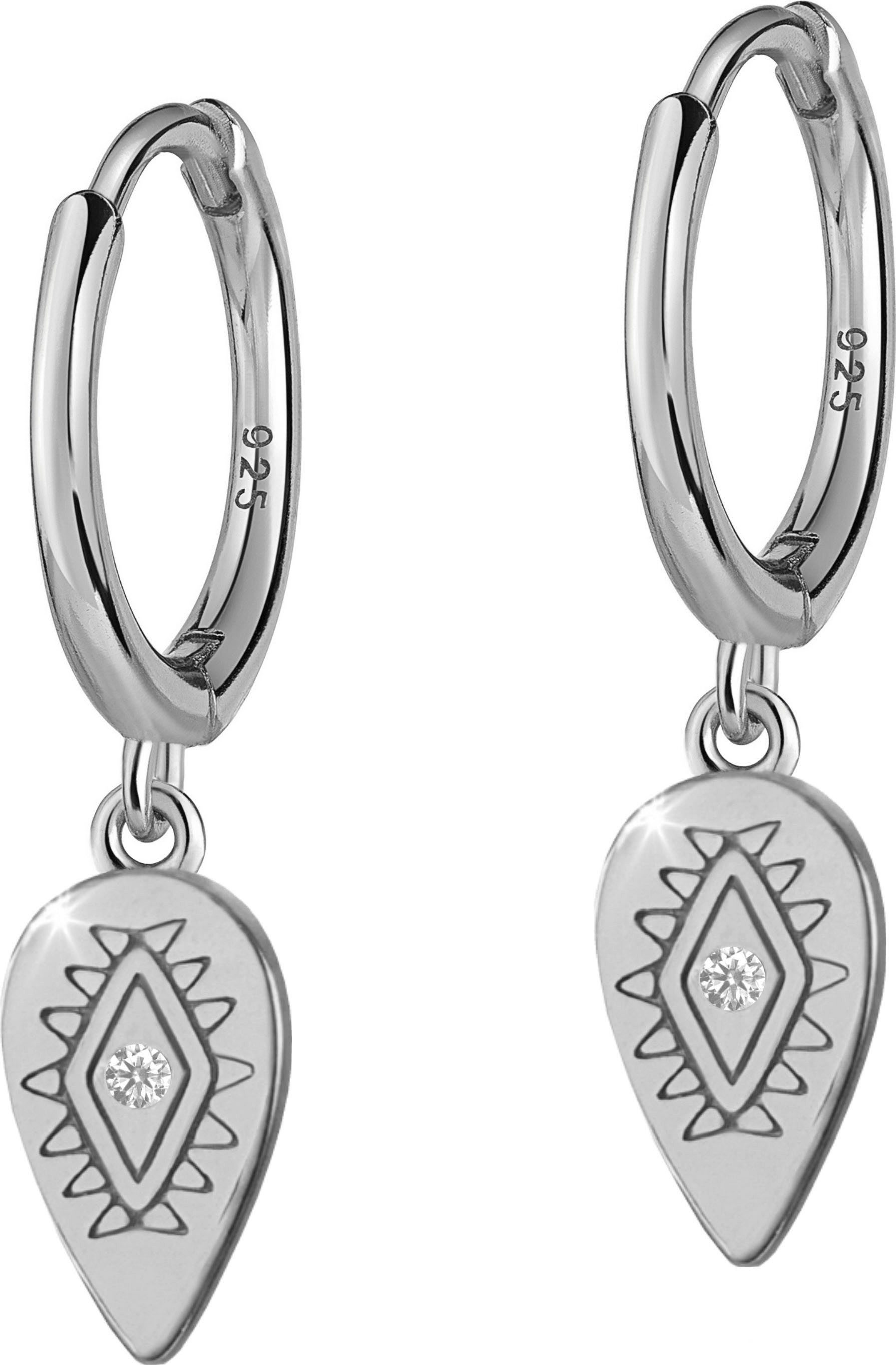 Paar Creolen Schmuck Geschenk Silber 925 Böser Blick Magisches Auge Nazar Auge