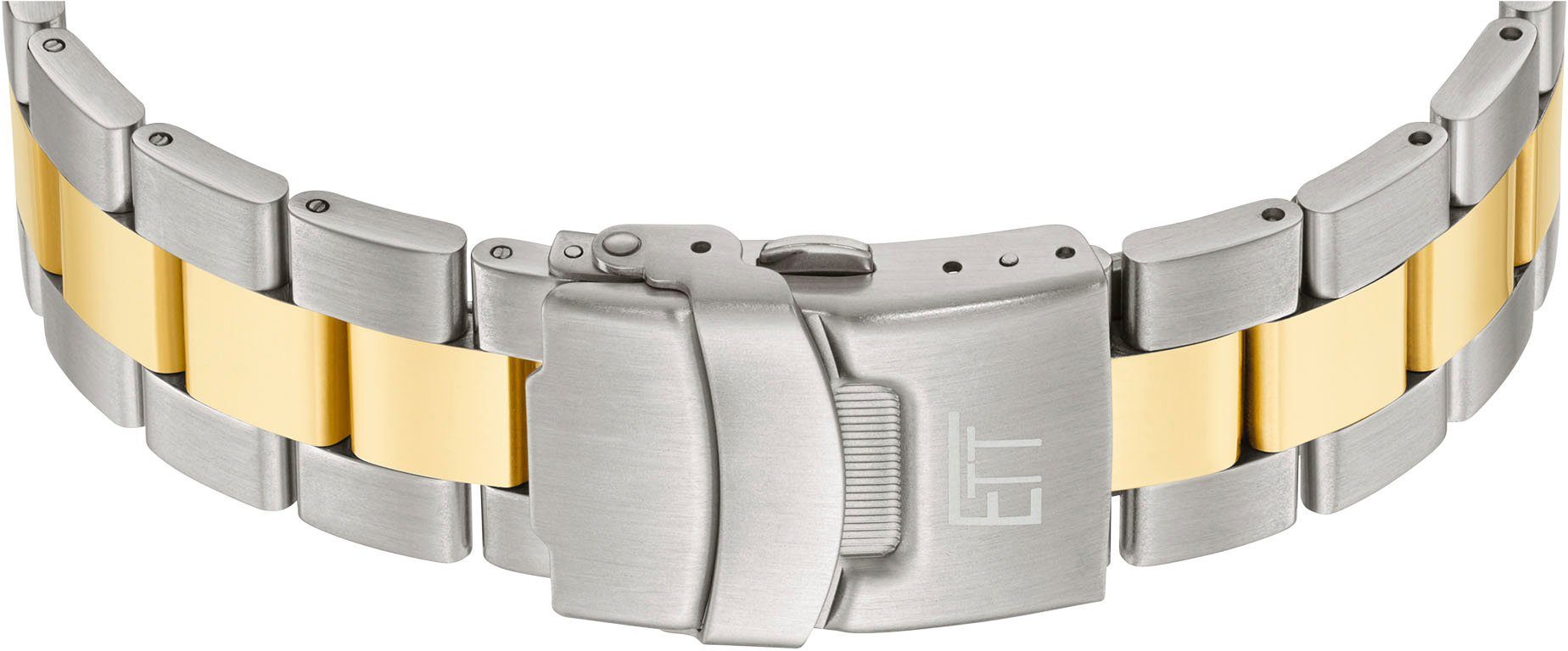 ETT Funkchronograph Professional EGS-11609-35M, Armbanduhr, Herrenuhr, Stoppfunktion, Datum, Solar, Edelstahlarmband