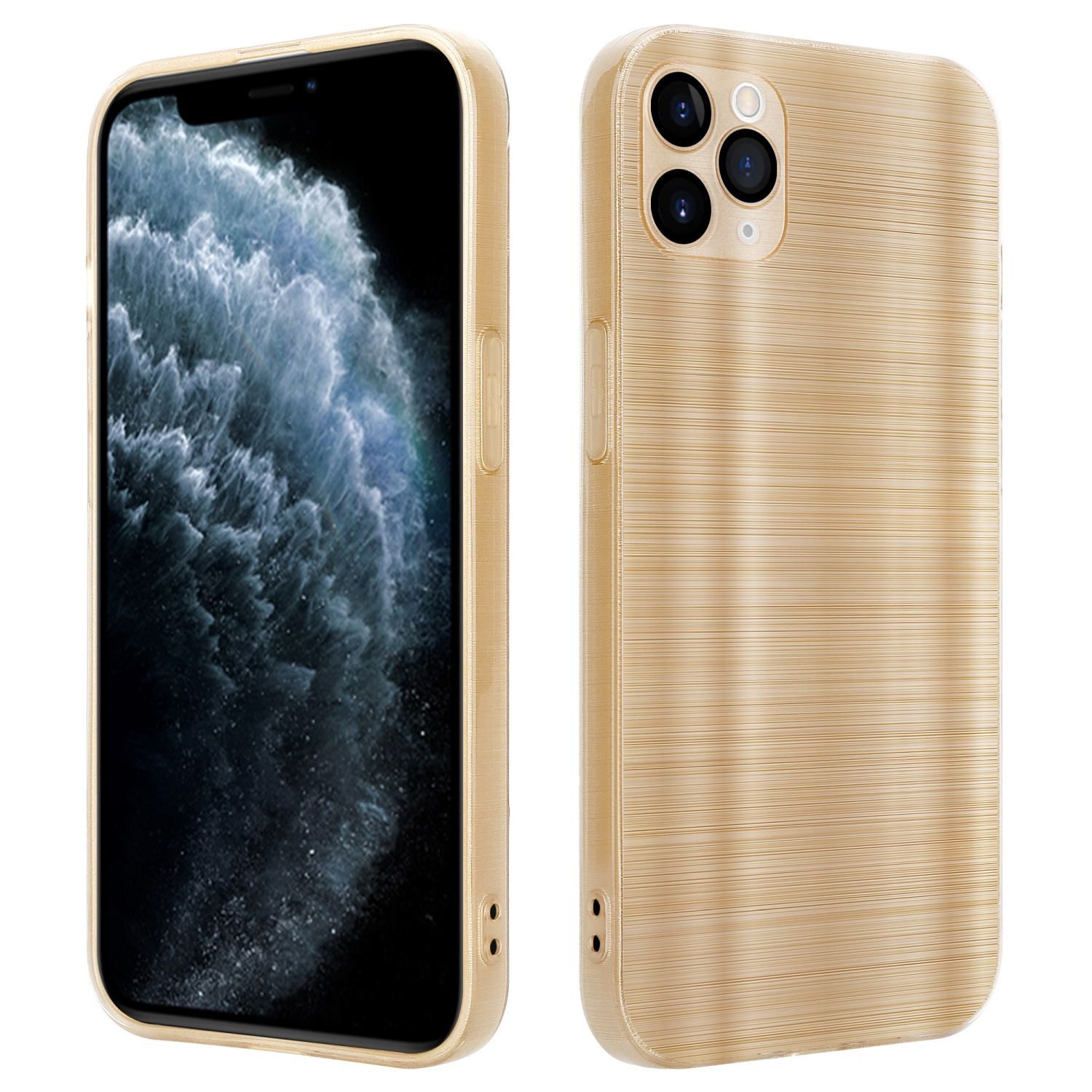 Cadorabo Handyhülle für iPhone 11 PRO MAX Hülle Apple iPhone 11 PRO MAX, Schutzhülle - TPU Silikon Hülle - im Brushed Design