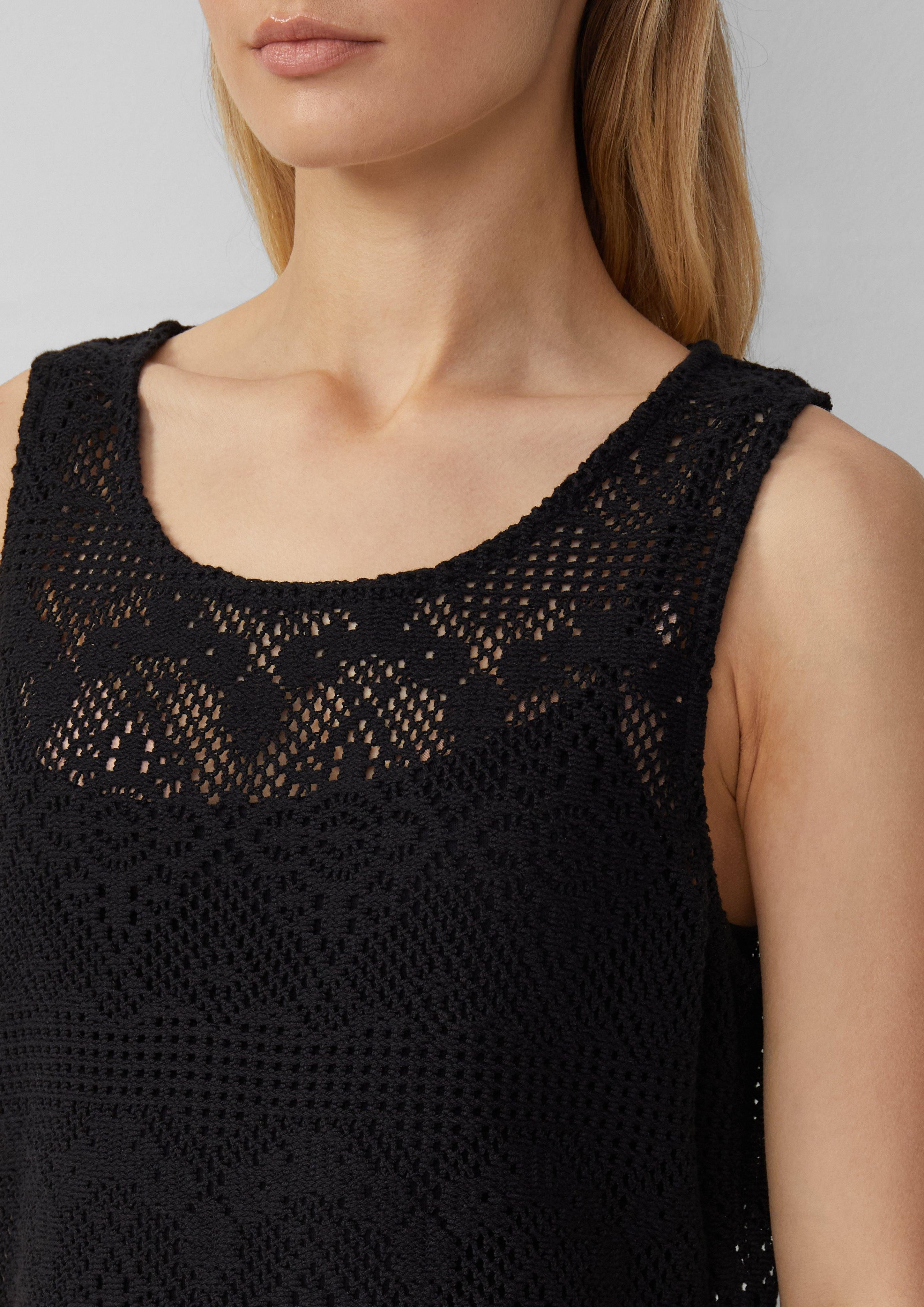 s.Oliver Maxikleid Häkel-Kleid mit Jerseyfutter günstig online kaufen