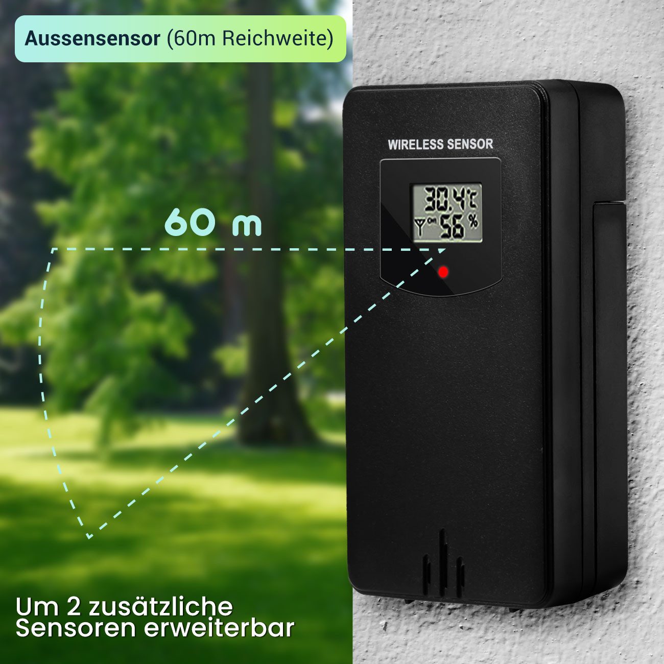 Casativo Wetterstation mit Aussensensor und App – Digitale Wetterstation (5-Tage-Prognose, Thermometer, Hygrometer & Barometer) – Bild 4 von 5