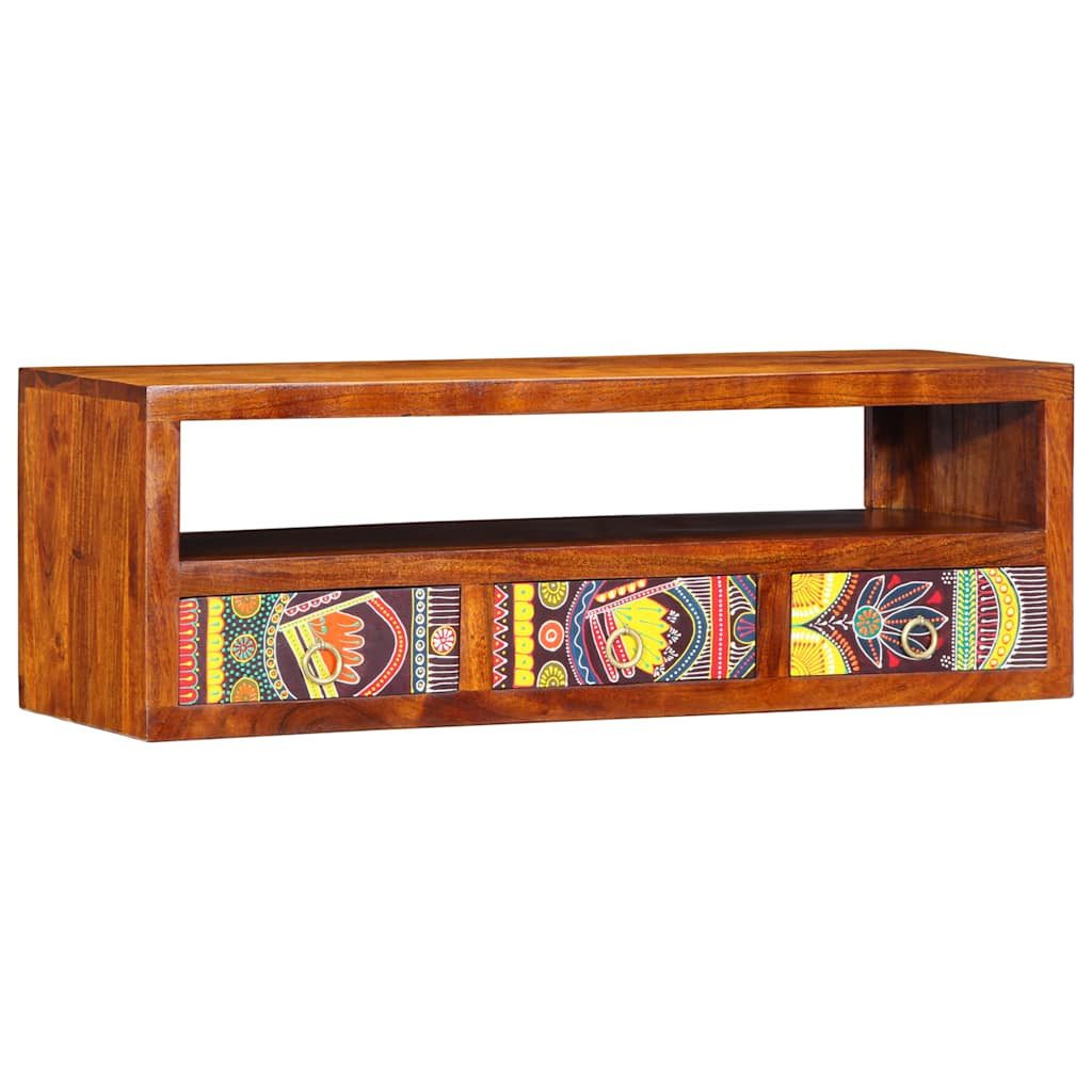 vidaXL Media-Regal TV-Wandschrank Mehrfarbig 90x30x30 cm Massivholz