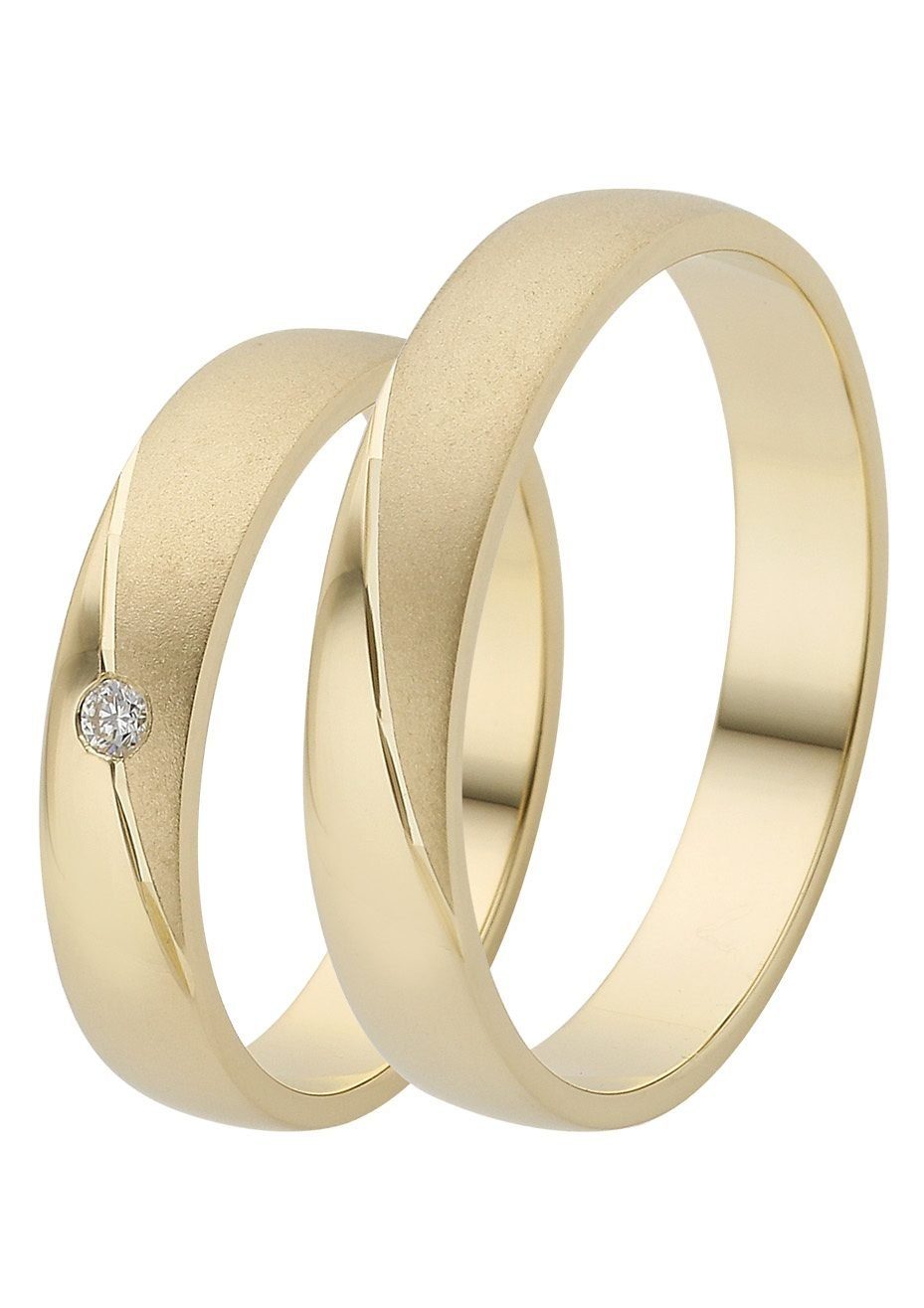 Firetti Trauring 375 Oberfläche Gold mit in Hochzeit - über Brillant/Diamant, die \
