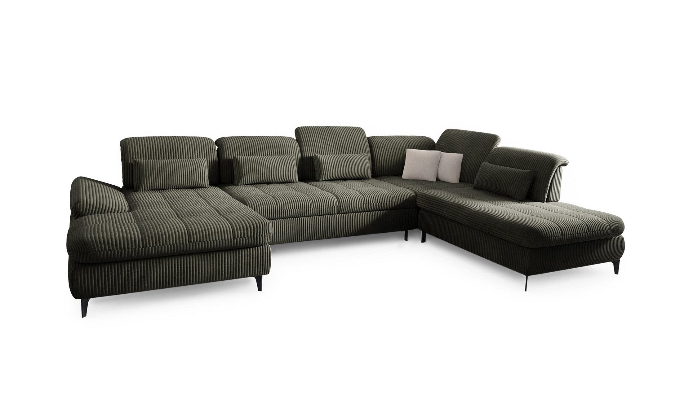 Hygger Möbelhaus Wohnlandschaft Nola U-Form XXL wahlweise mit Bettfunktion günstig online kaufen