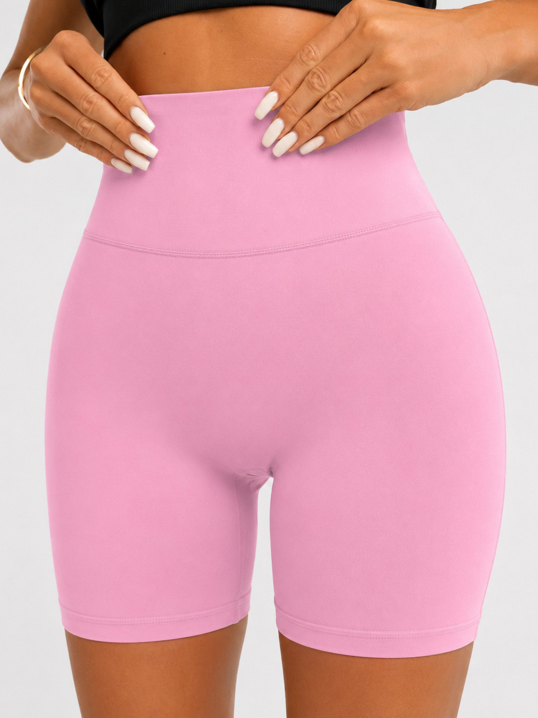 FemmeTone Radlerhose »Skin-Touch« – Nahtlose Yoga-Shorts, High-Waist & blickdicht Kurze Shaping-Tights – Seamless Leggings, Bauch-Weg