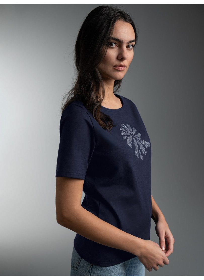 Trigema T-Shirt TRIGEMA T Shirt mit Strass Motiv "Schnecke" (1-tlg)
