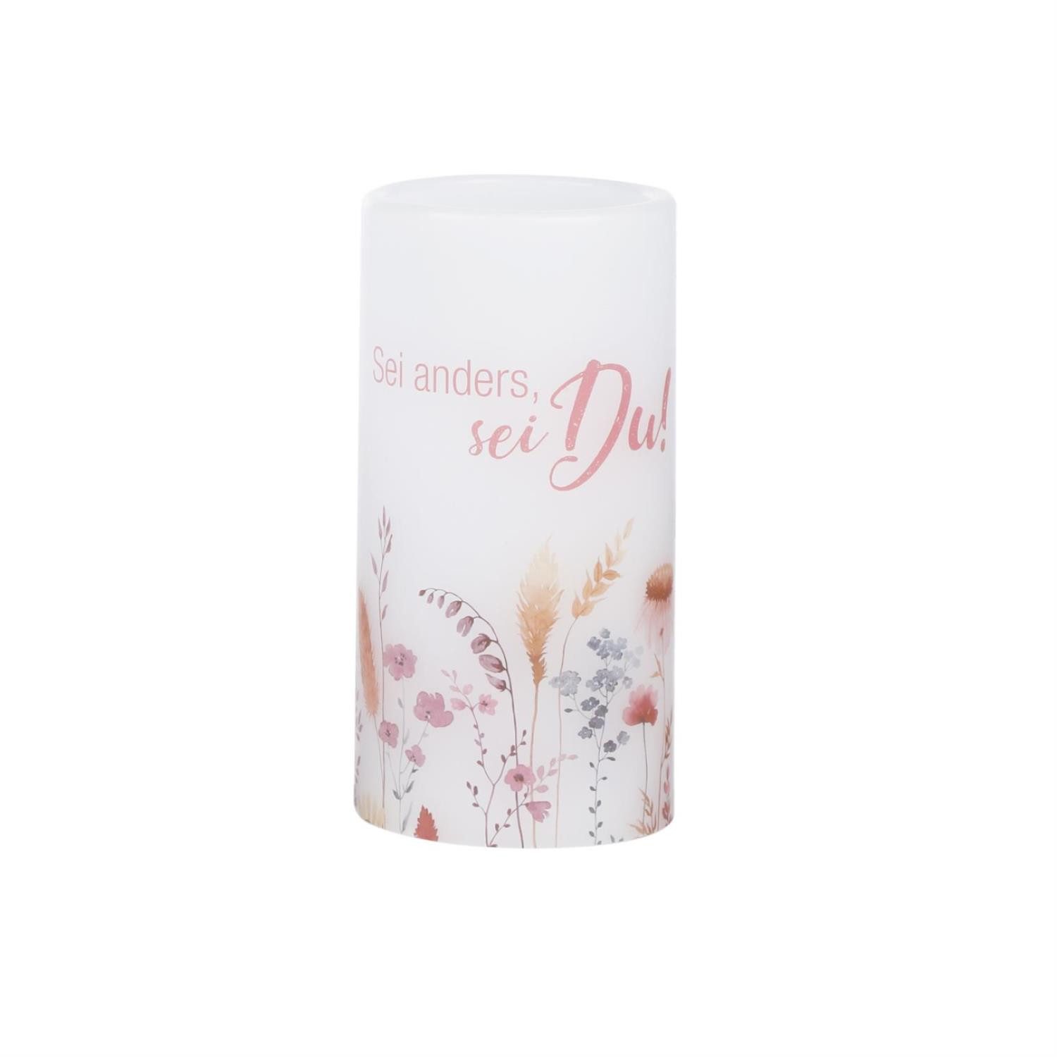 MARELIDA LED-Kerze mit Zitat Blumen Motiv günstig online kaufen
