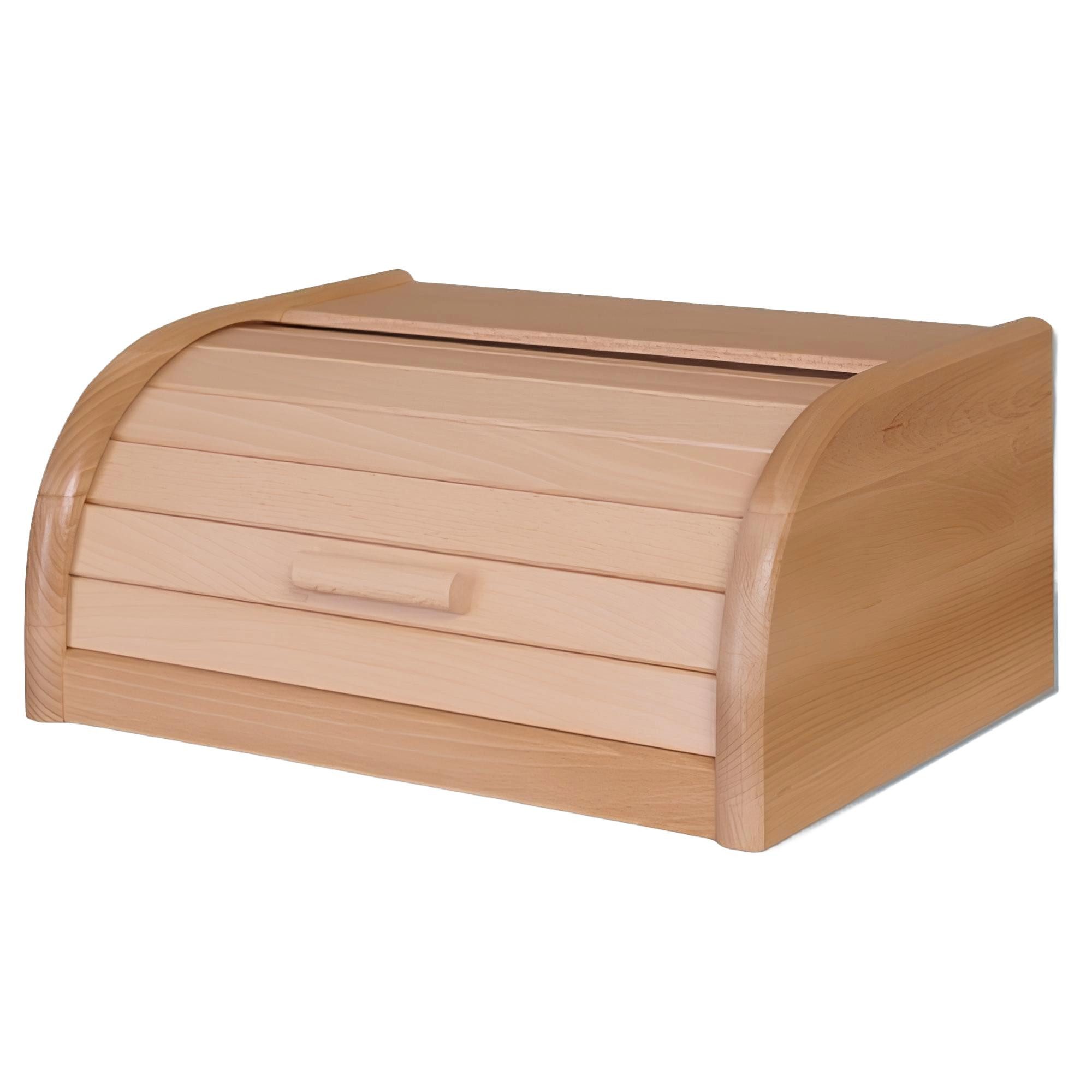 Xlmoebel Brotkasten Brotkasten aus Buchenholz mit Rollklappenmechanismus, Holz, (Brot-Box), Hergestellt in Europa