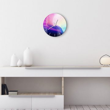 DEQORI Wanduhr 'Polychromer Farbfluss' (Glas Glasuhr modern Wand Uhr Design Küchenuhr)