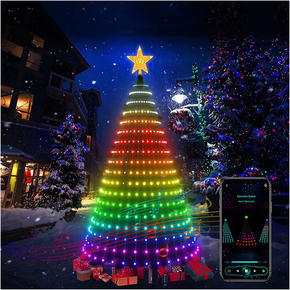 PRIISF LED-Lichterkette Weihnachtsbaum Lichterkette Lichtvorhang Weihnachts günstig online kaufen