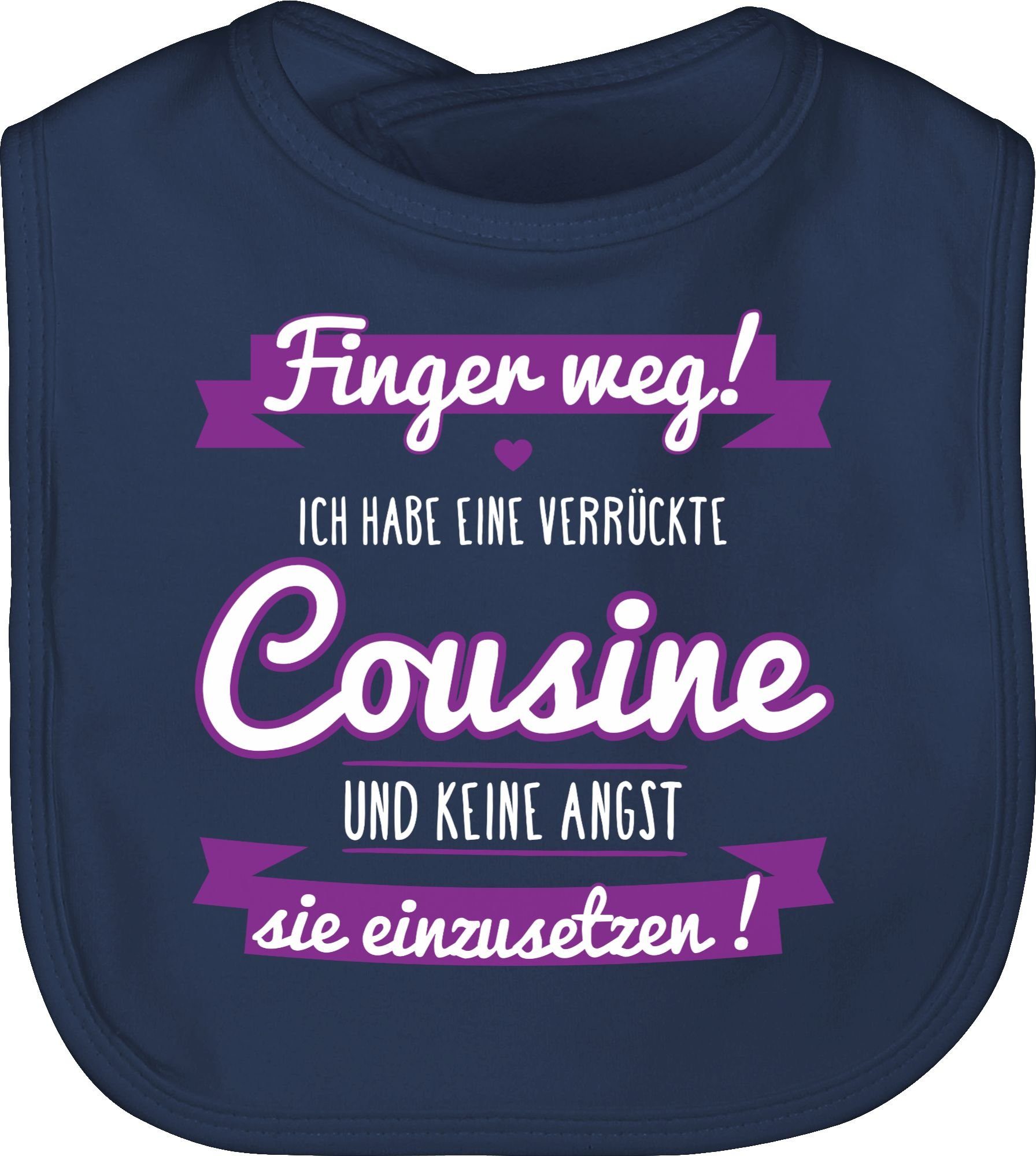 Shirtracer Lätzchen »Ich habe eine verrückte Cousine lila Statement