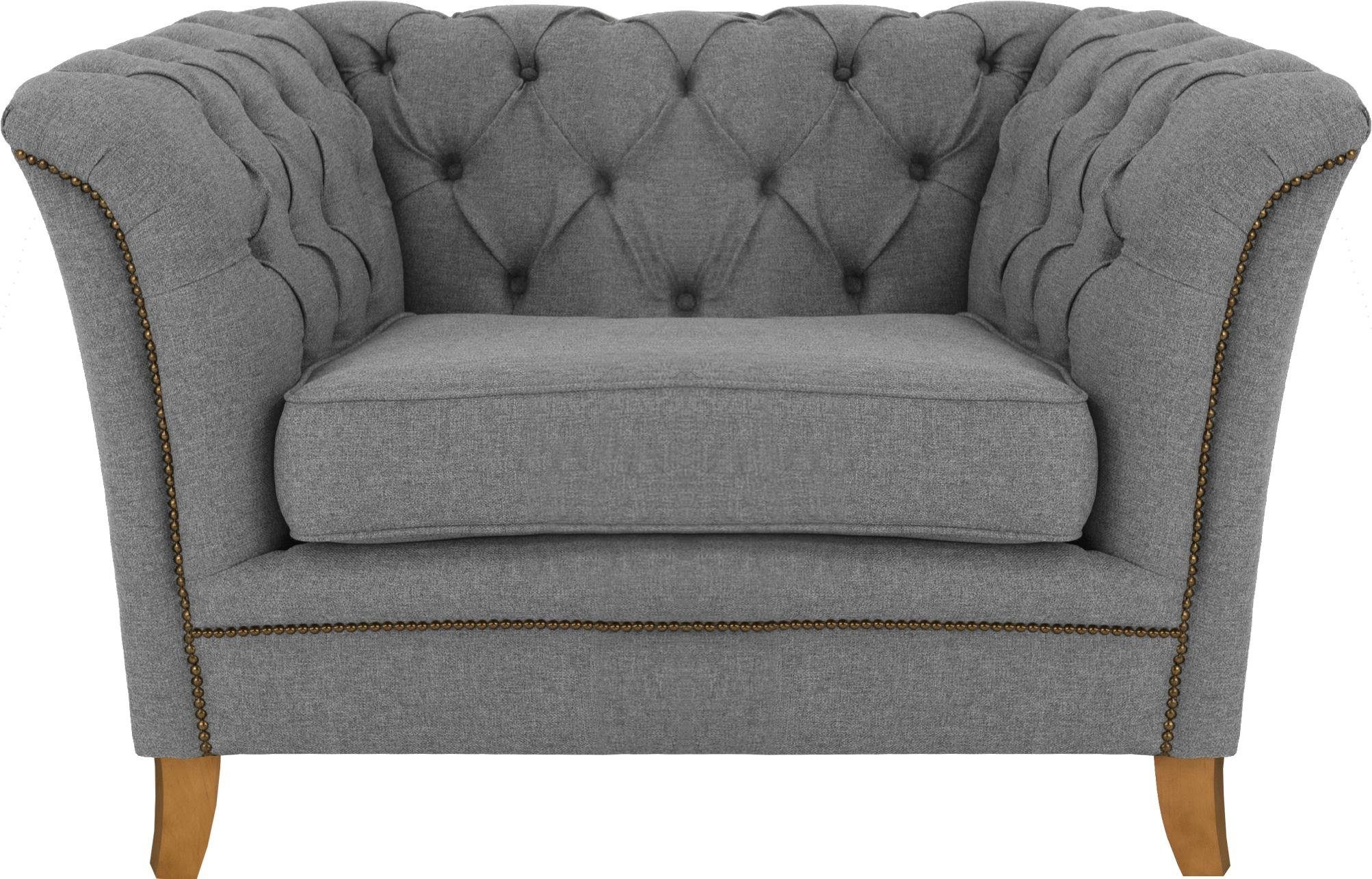 Home affaire Sessel Newport modernes Chesterfield, günstig online kaufen