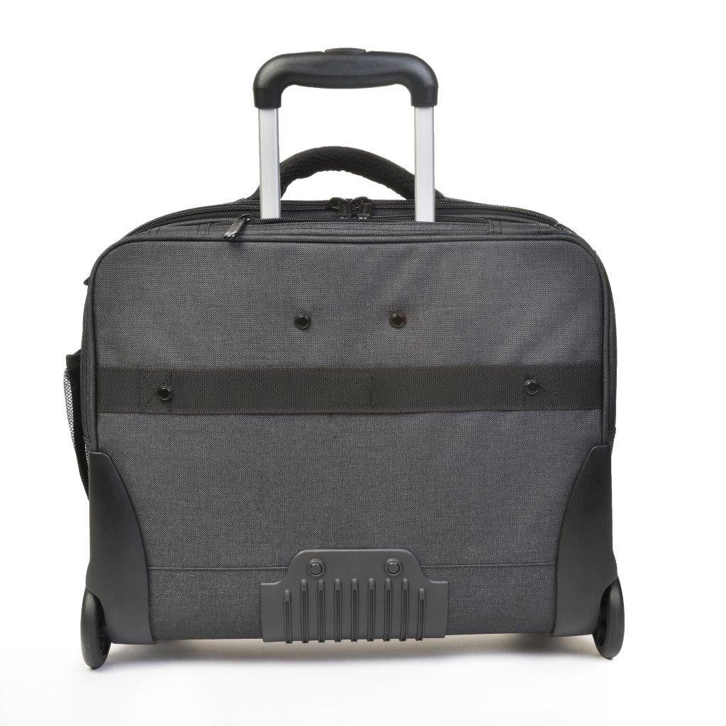 Dermata Business-Trolley Laptoptasche Pilotenkoffer mit Trolley / Rollen, vielseitig und robust, 2 Rollen