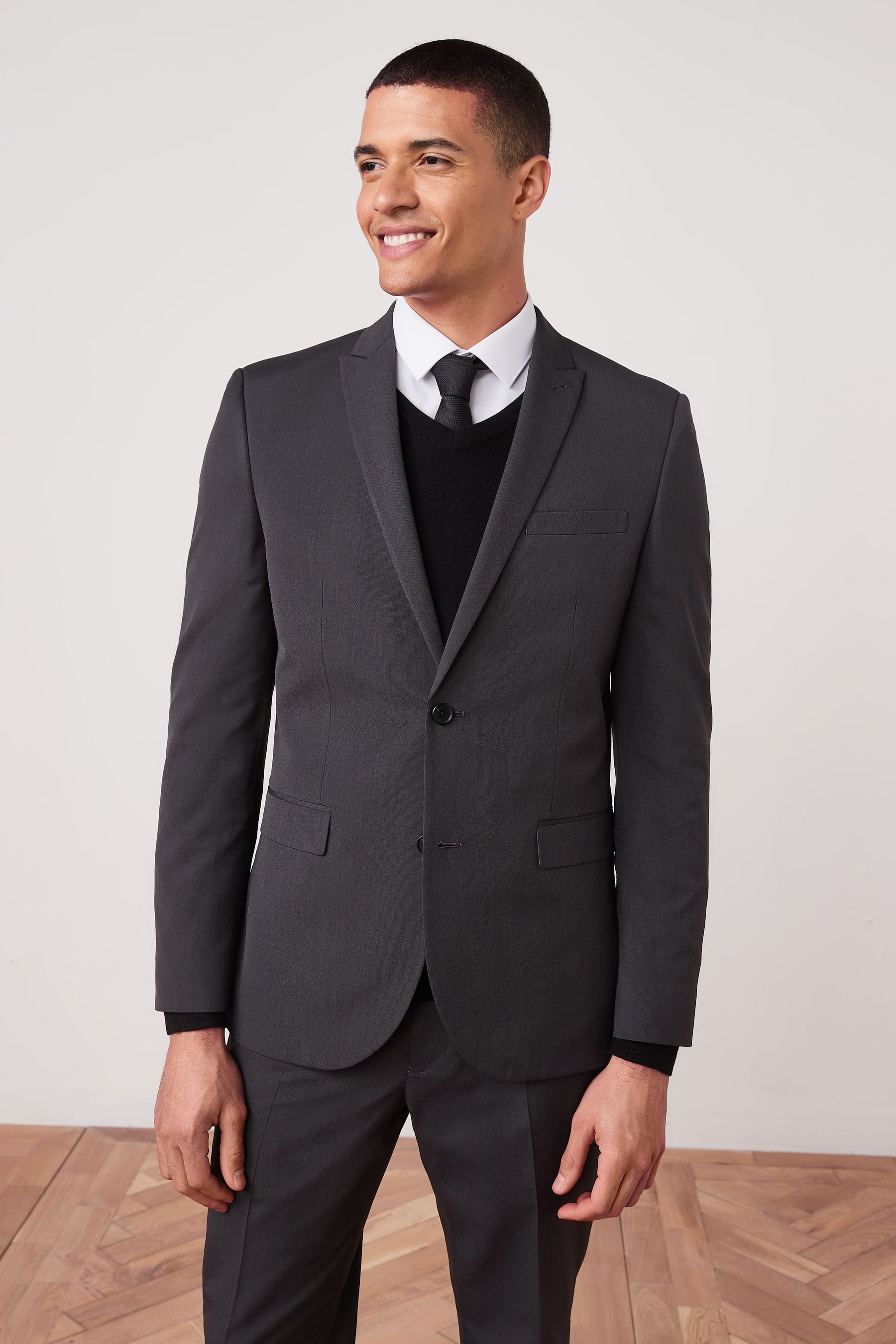 Next Baukastensakko Anzug mit zwei Knöpfen: Skinny Fit Jacke (1-tlg) günstig online kaufen