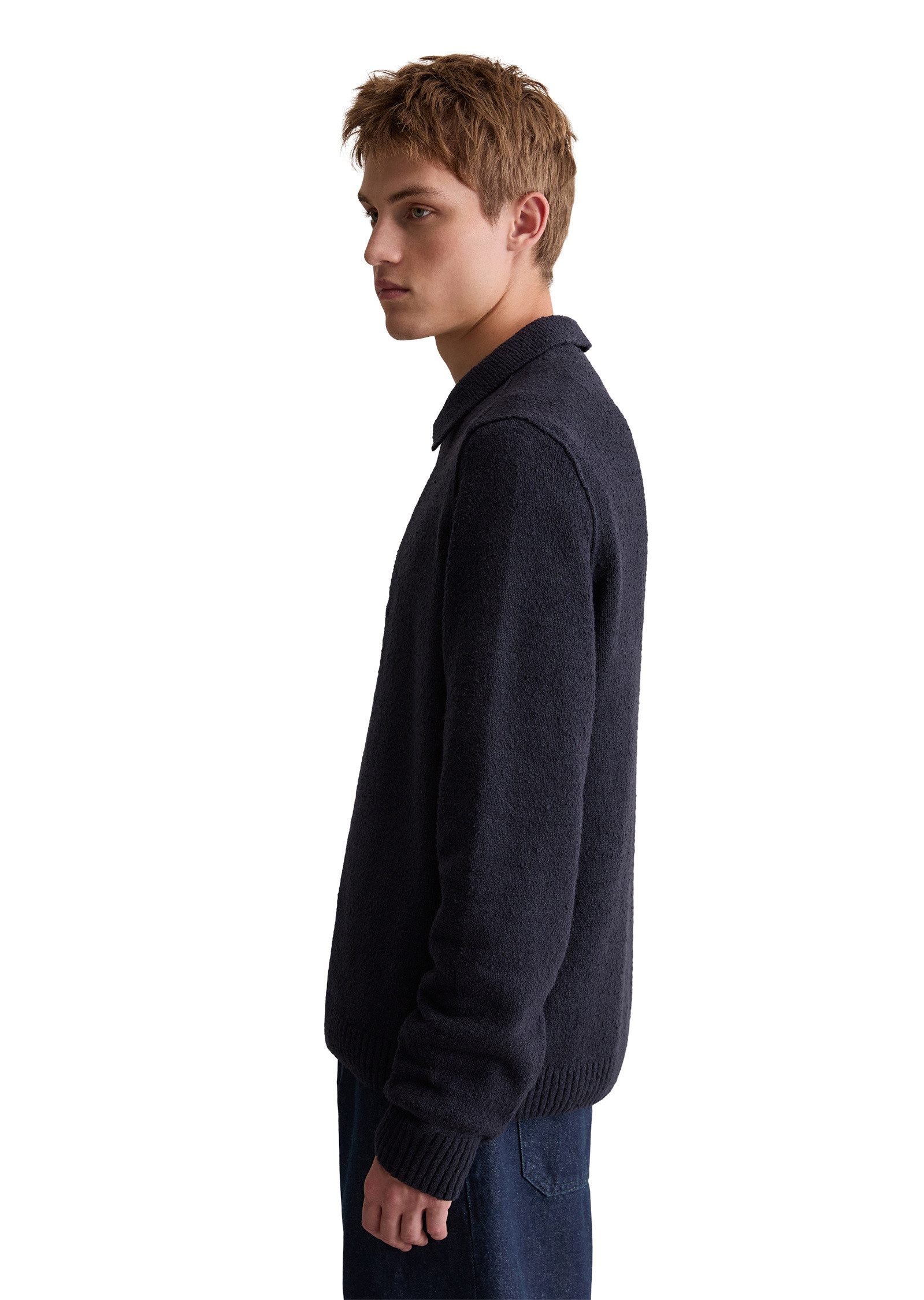 Marc O'Polo DENIM Langarm-Poloshirt aus Bio-Baumwolle günstig online kaufen