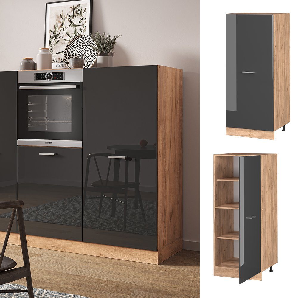 Vicco Hochschrank R-Line, Anthrazit Hochglanz/Goldkraft Eiche, günstig online kaufen