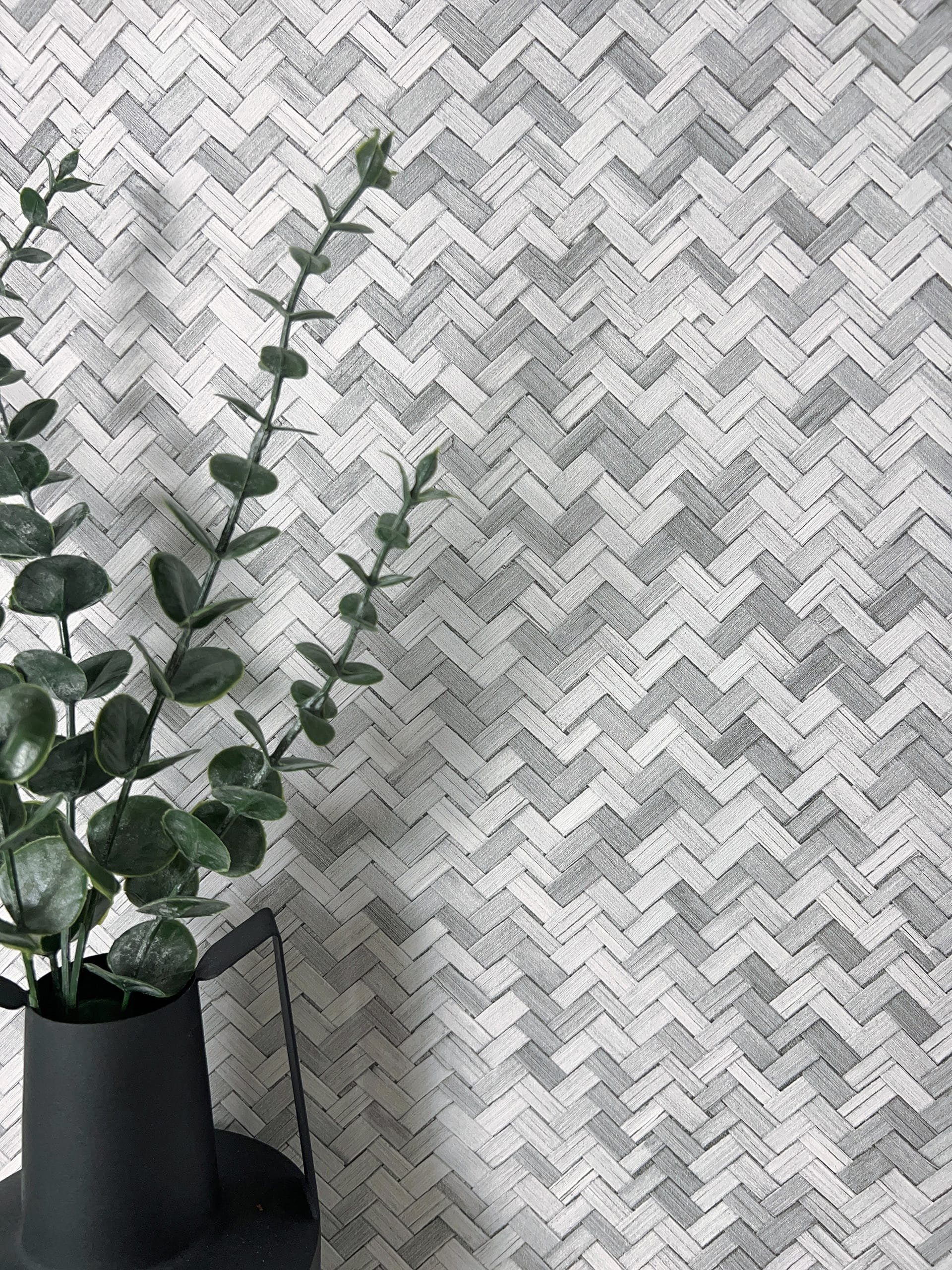Newroom Vliestapete, Grau Tapete Boho Rattan günstig online kaufen