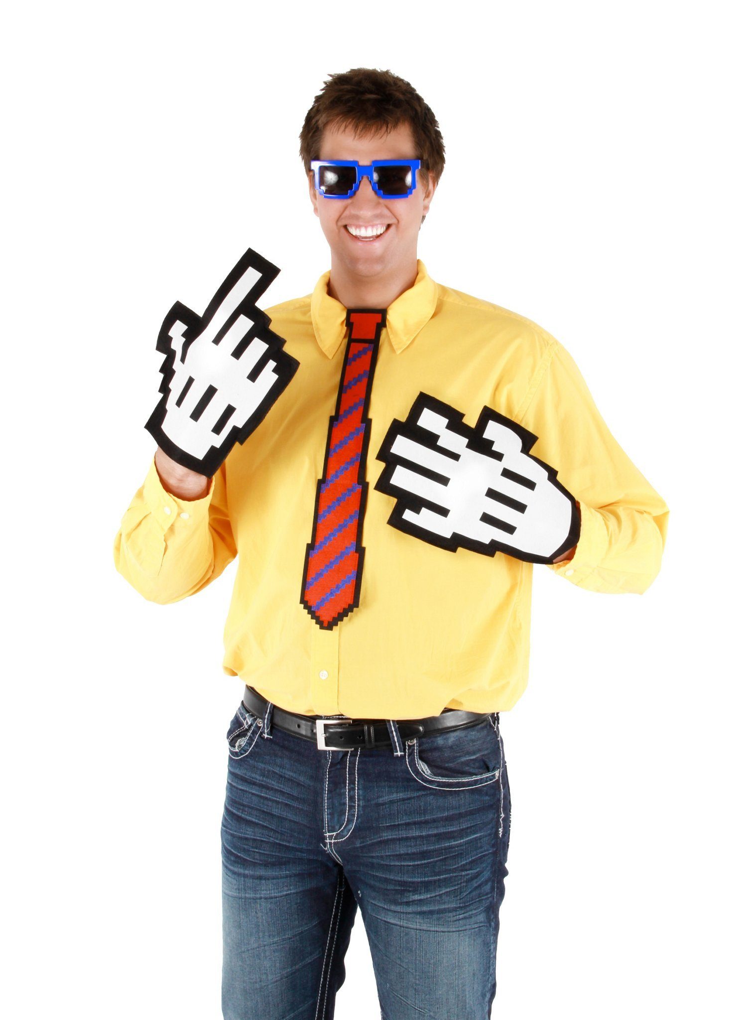 Elope Kostüm Pixel Handschuhe, Lustiges Accessoire für Karneval und Fasching im Pixel-Look