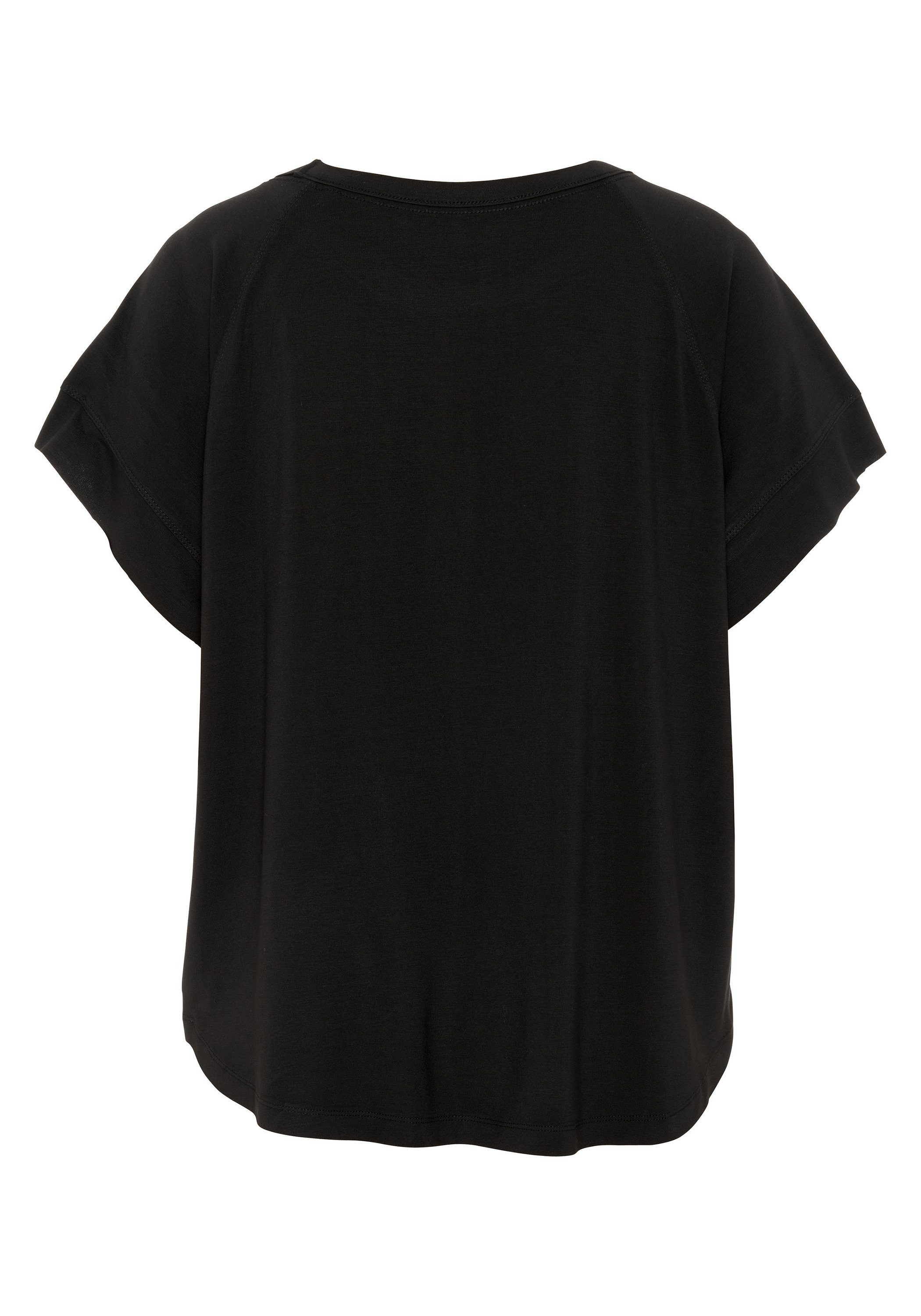 boxy Deep JETTE 19-3911 Shape Comfort-Fit und Black Print-Shirt SPORT