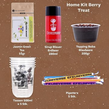 Efe Universe Kreativset DIY Bubble Tea Geschenbox, Bubble Tea Home Kit für 5-7 Personen, Beere Treat Vibes