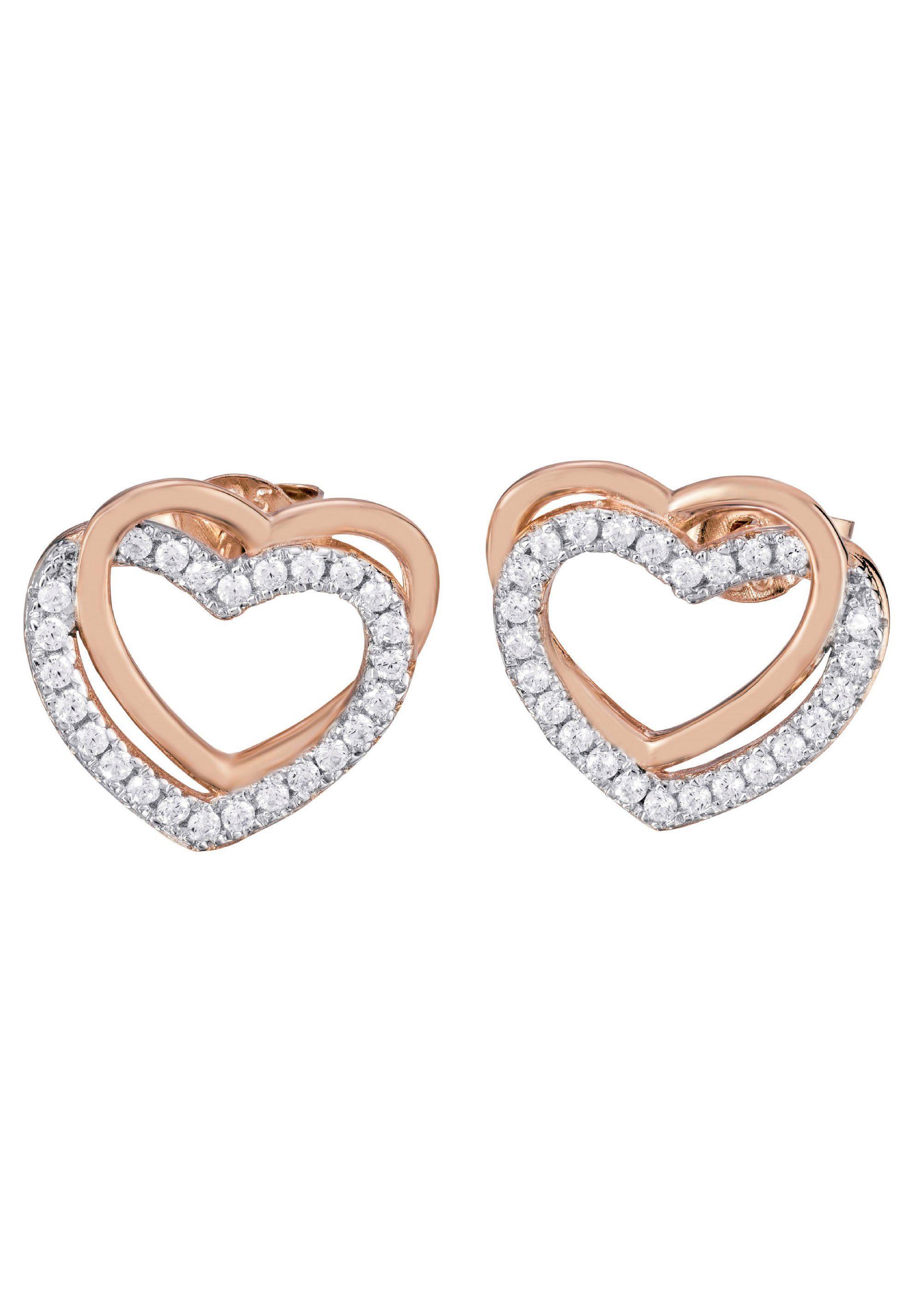 Paar Ohrstecker Schmuck Geschenk Silber 925 Ohrschmuck Herz "LIEBE"