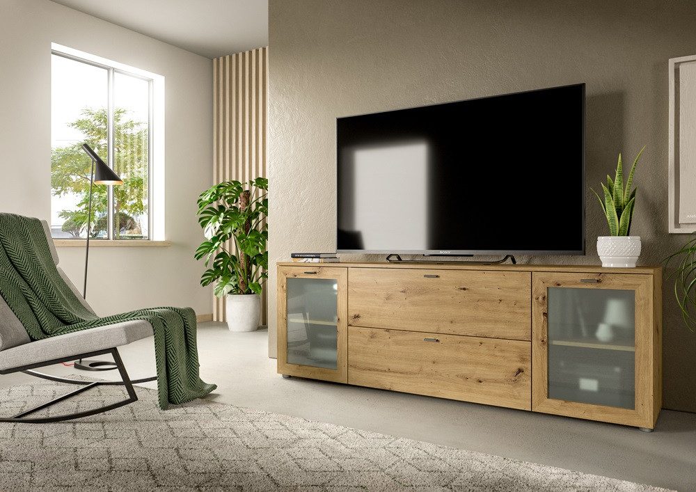 xonox.home Lowboard Lowboard Xeno, mit Schubkästen, Artisan Eiche, Sideboard, Wohnzimmerkommode ca. 180 cm