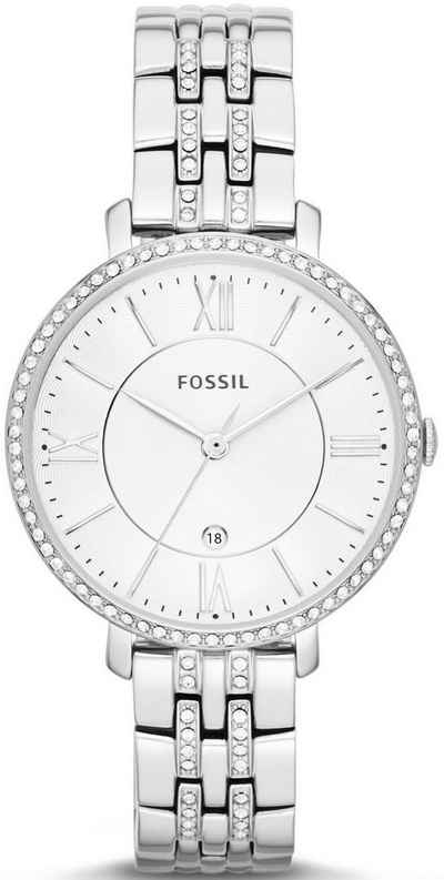 Fossil Quarzuhr JACQUELINE, ES3545, Armbanduhr, Damenuhr, Datum, analog