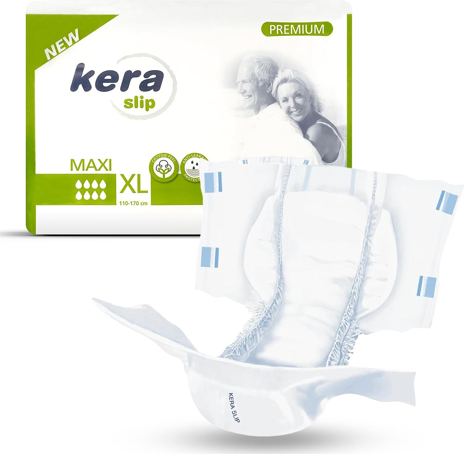 Kera Windeln Inkontinenz Slip MAXI NIGHT - saugstarke Windeln für Erwachsene (saugstarke Windeln für Erwachsene, 20-St., auslaufsichere und atmungsaktive Erwachsenen Windel Cotton Feel), für den alltäglichen Gebrauch