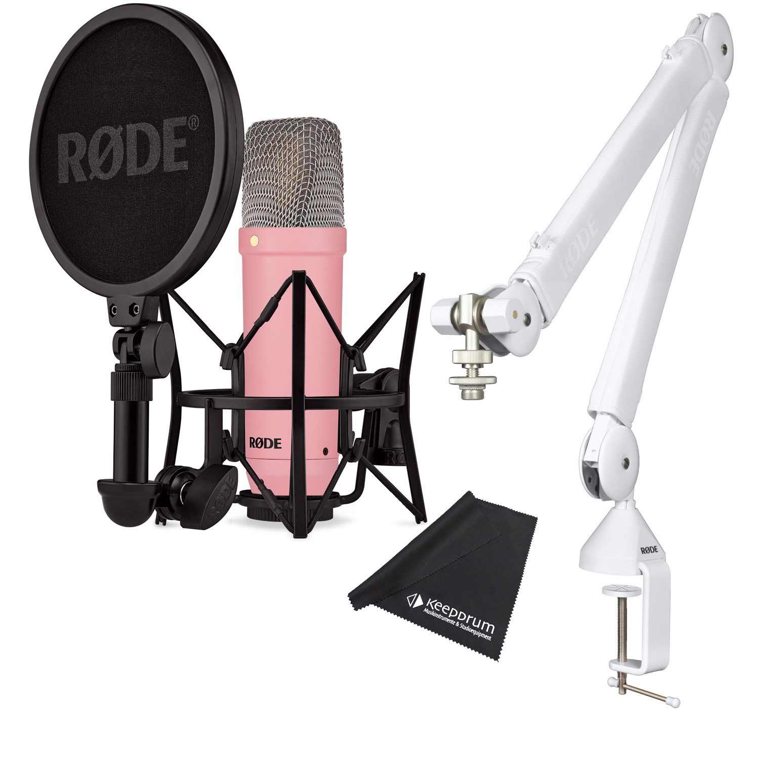 Mikrofon Rode NT1 Signature Mikrofon Rosa mit PSA1+ - Gelenkarm