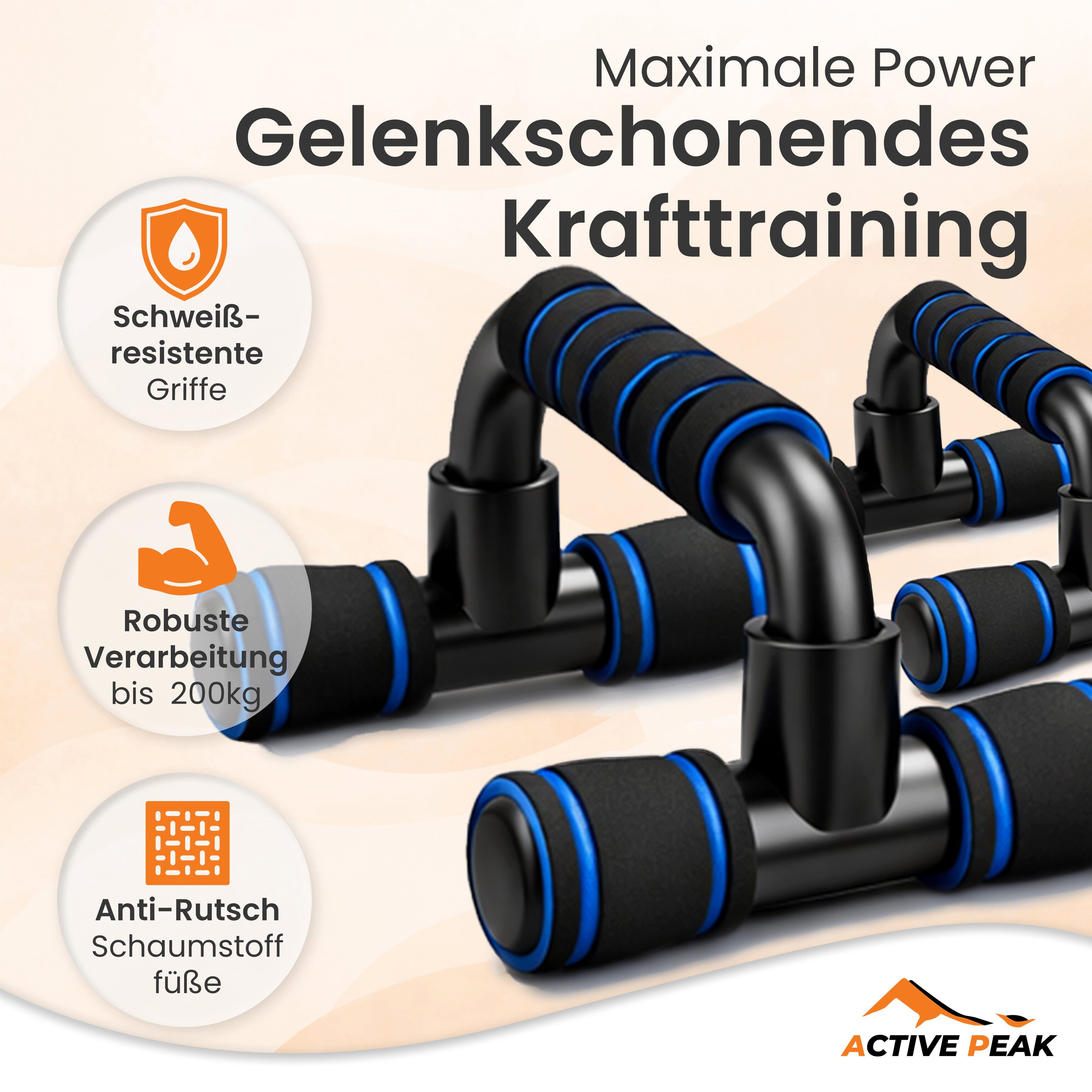 Active Peak AB-Roller 7-in-1 Workout Set mit Bauchroller, Liegestützgriffen, Springseil (Widerstandsbänder & Zubehör)
