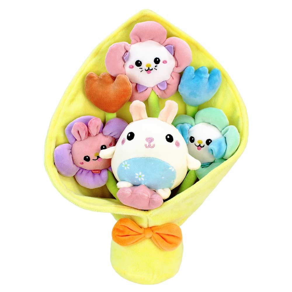 PMS Kuscheltier Plüsch Blumenstrauß mit Blumen und Hase - ca. 40 cm (1-St)
