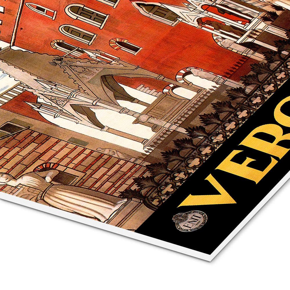 Posterlounge Wandbild Italien - Verona, Vintage Travel Collection, erhältlich als Poster, Leinwandbild, Wandsticker oder Acrylglasbild