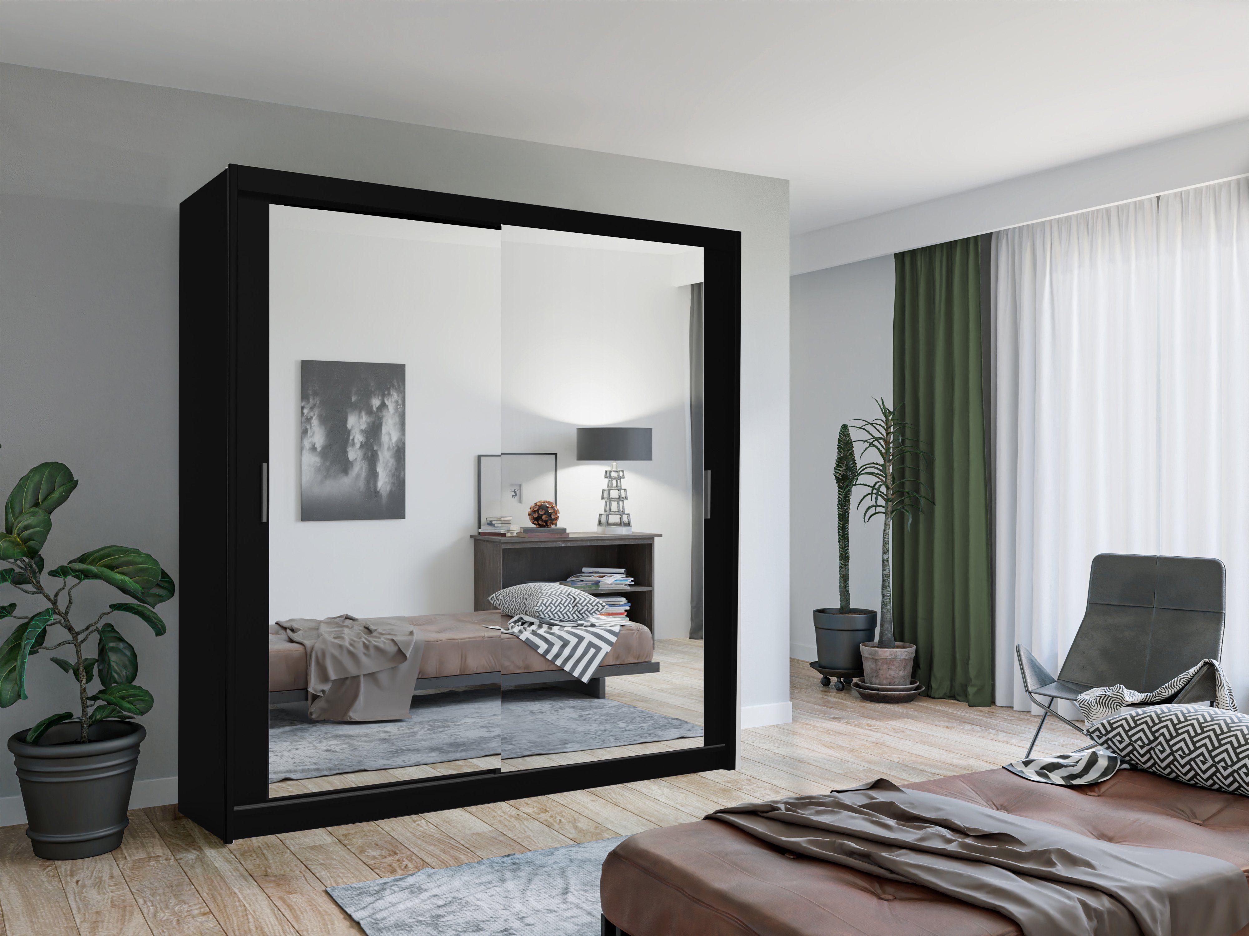 MOEBLO Kleiderschrank LUXI (Schwebetürenschrank 2,3-türig Schrank günstig online kaufen