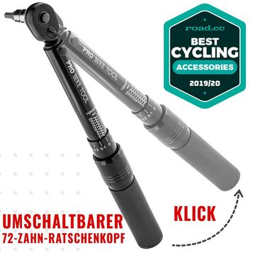 Pro Bike Tool Drehmomentschlüssel Drehmomentschlüssel Fahrrad Motorrad 1/4 Zoll Antrieb Umschaltknarre, Silber Carbon