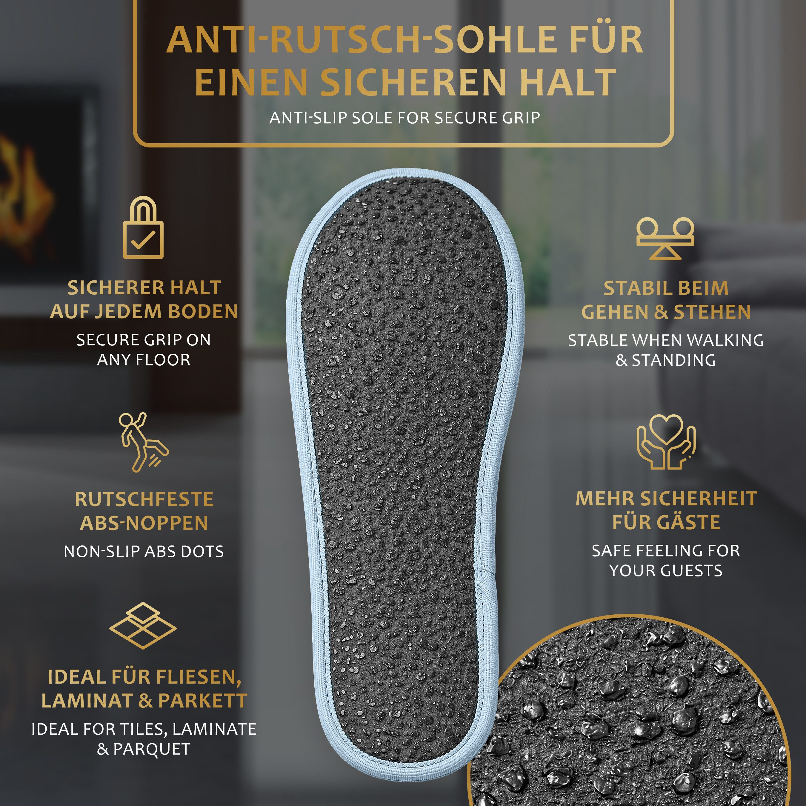 ONVAYA Premium Gästehausschuhe Set-Guest Slippers-Gästepantoffeln Unisex Plüsch Hausschuhe – Bild 4 von 5