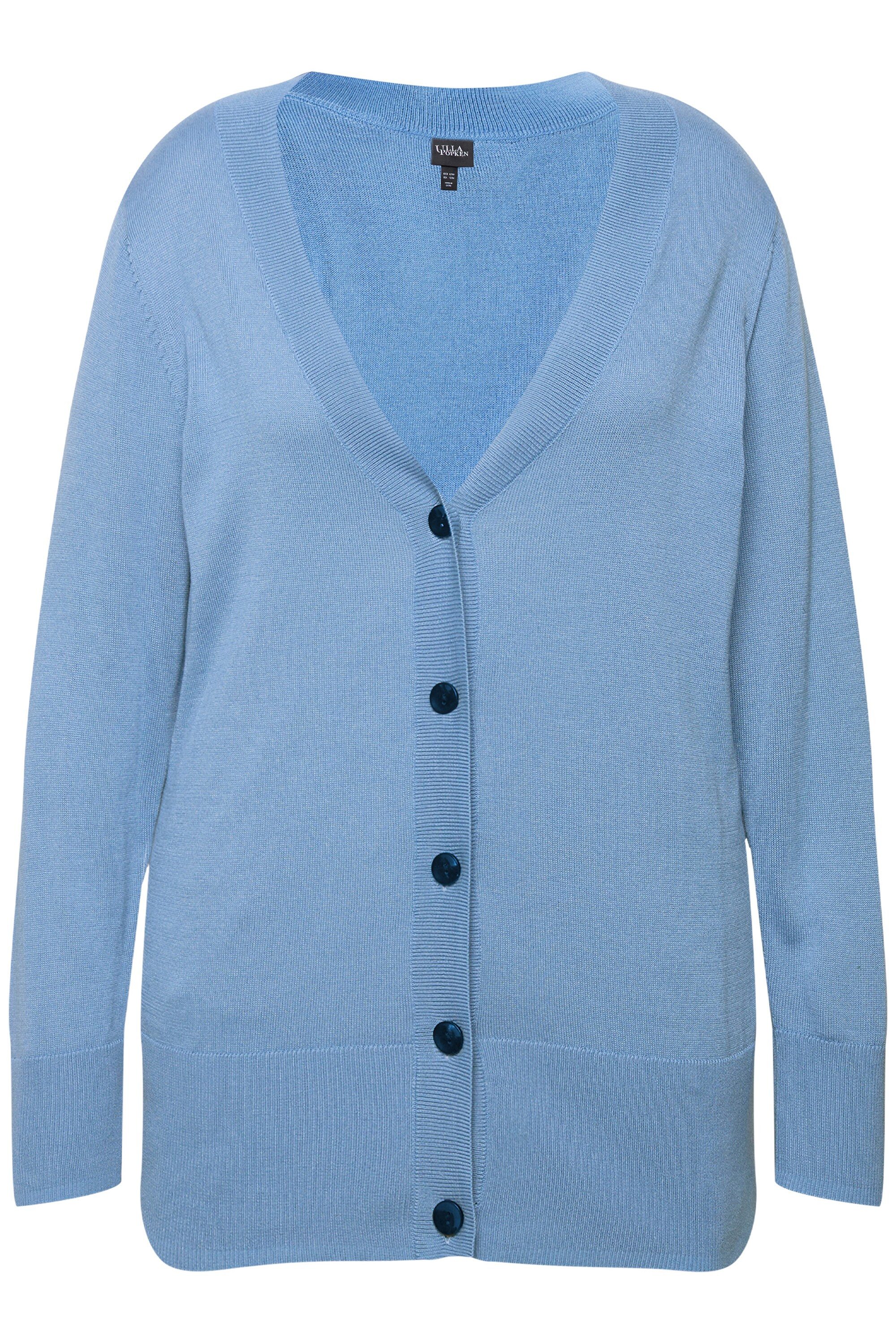 Ulla Popken Strickjacke Strickjacke V-Ausschnitt Knopfleiste günstig online kaufen