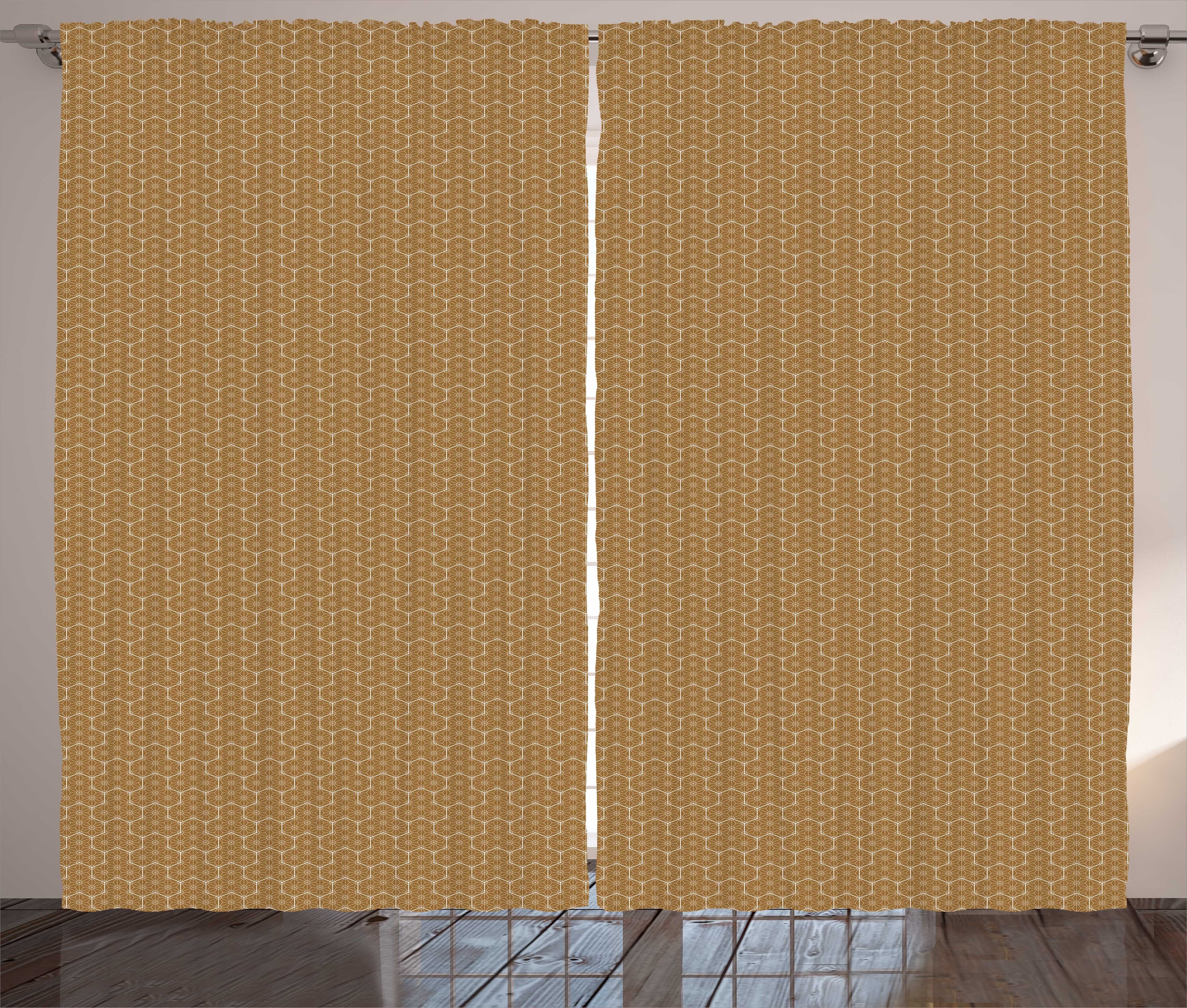 Gardine Schlafzimmer Kräuselband Vorhang mit Schlaufen und Haken, Abakuhaus, Abstrakte Geometrie Antike Shapes