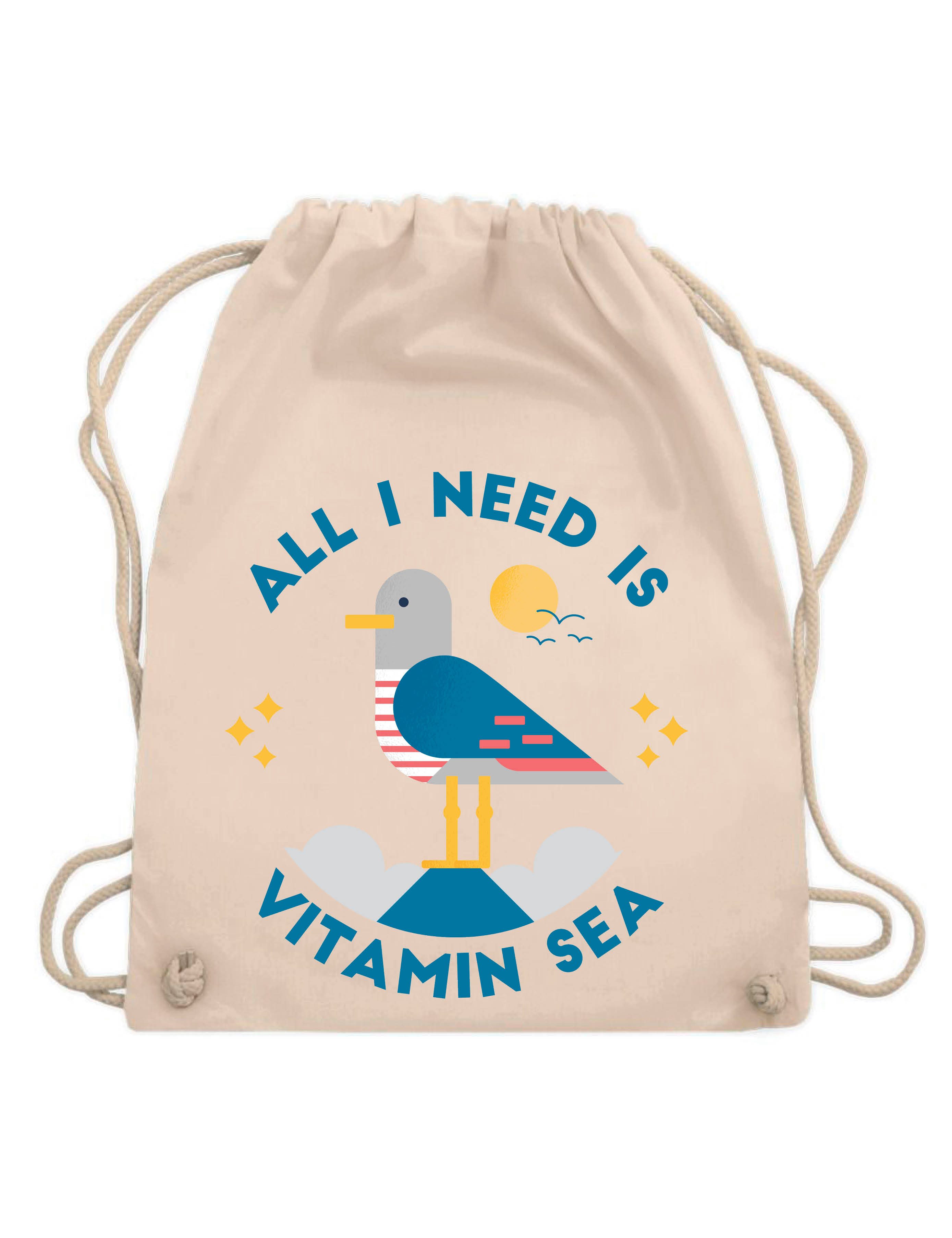 Youth Designz Turnbeutel "Vitamin Sea" Baumwoll Turnbeutel, mit trendigem Motiv