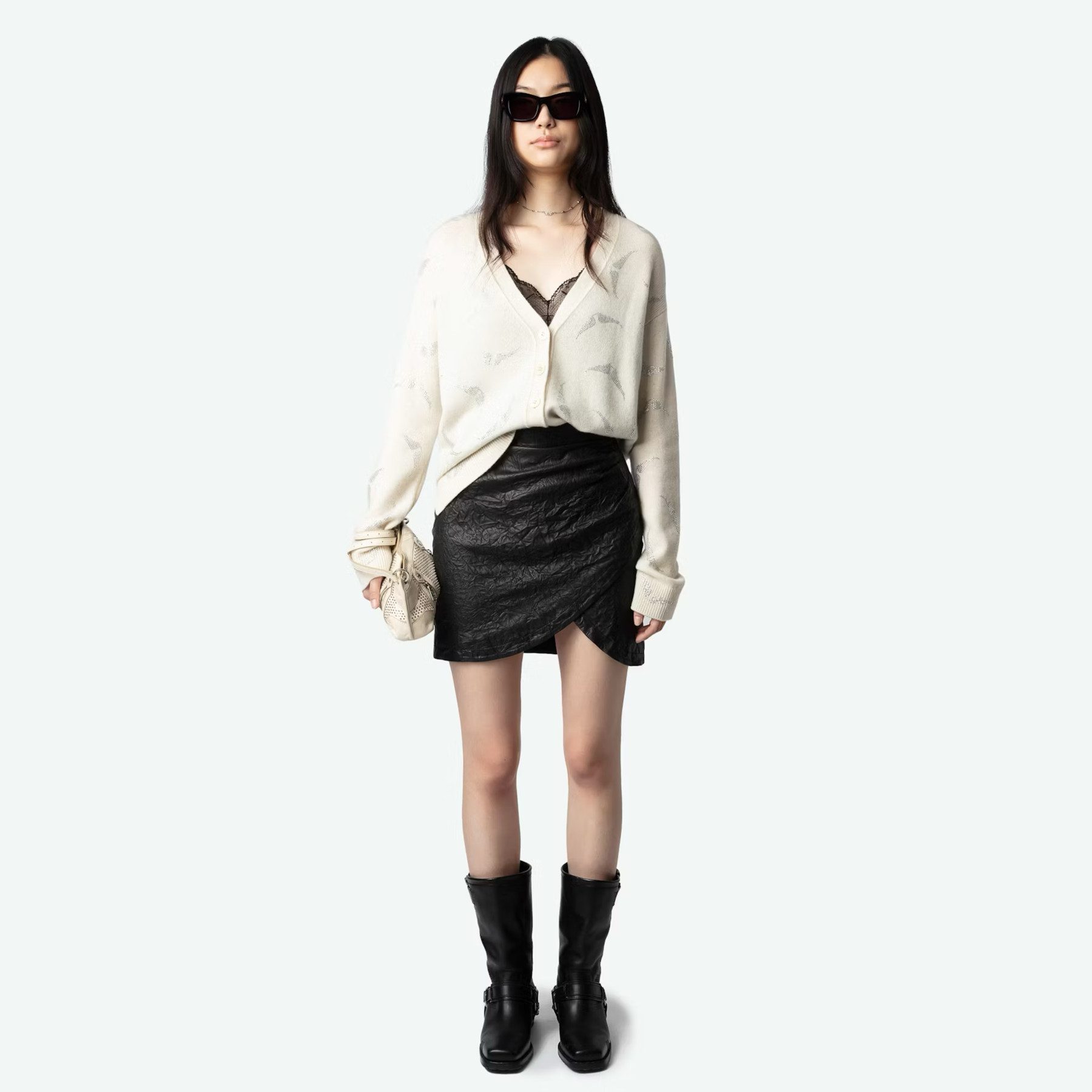 ZADIG & VOLTAIRE Cardigan Strickjacke MIRKA STRASS WINGS aus Kaschmir