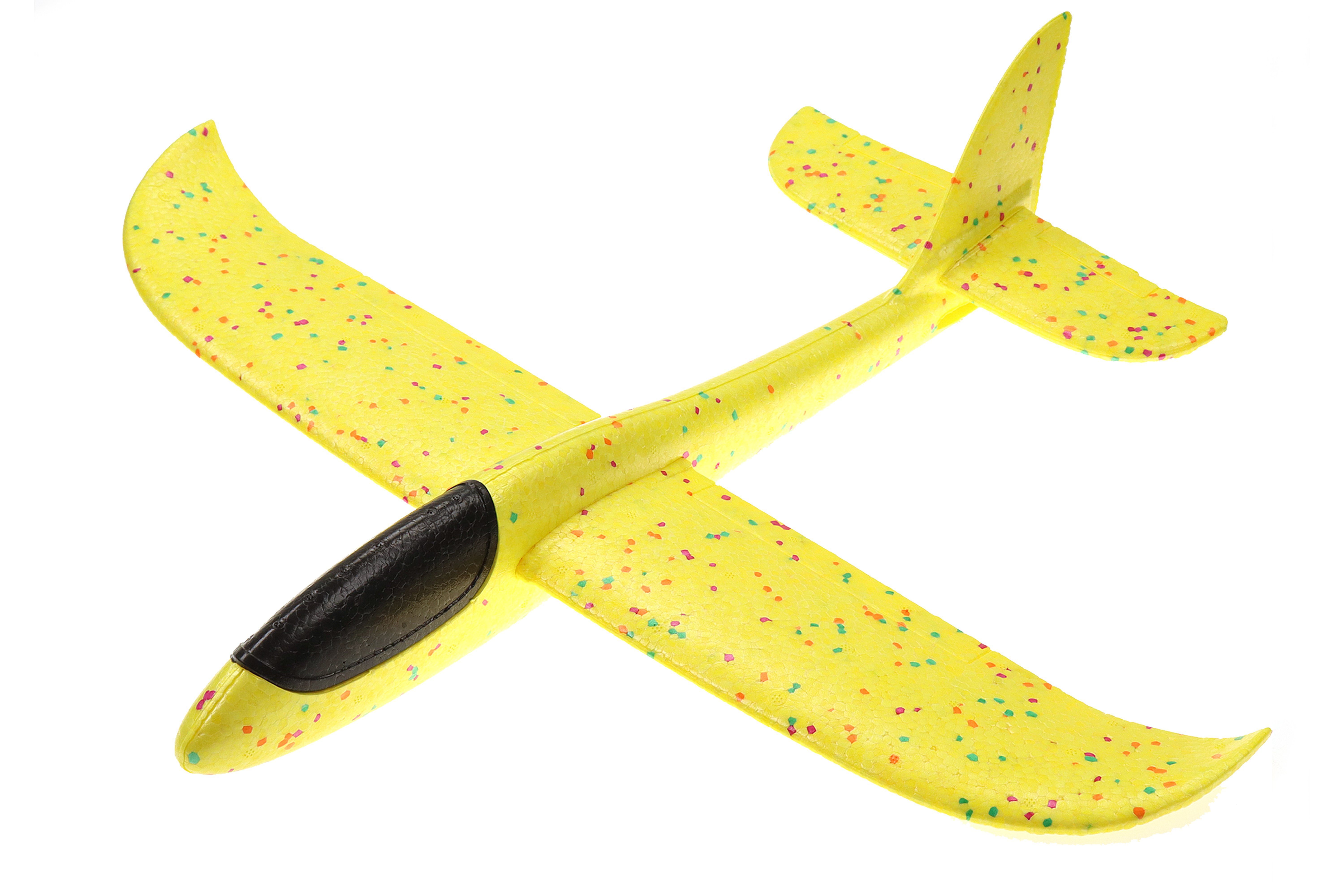 ELLUG Spielzeug-Segelflieger großes XXL Segelflugzeug Segelflieger aus Styropor 49*48*12,5cm Flugzeug Flieger Outdoor-Sport Wurf-Spielzeug orange rot gelb blau