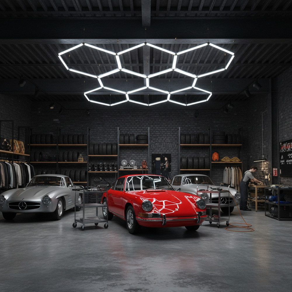 LUXULA LED Deckenleuchte Hexagon Form, LED fest integriert, Tageslichtweiß, erweiterbare sechseckige Deckenlampe