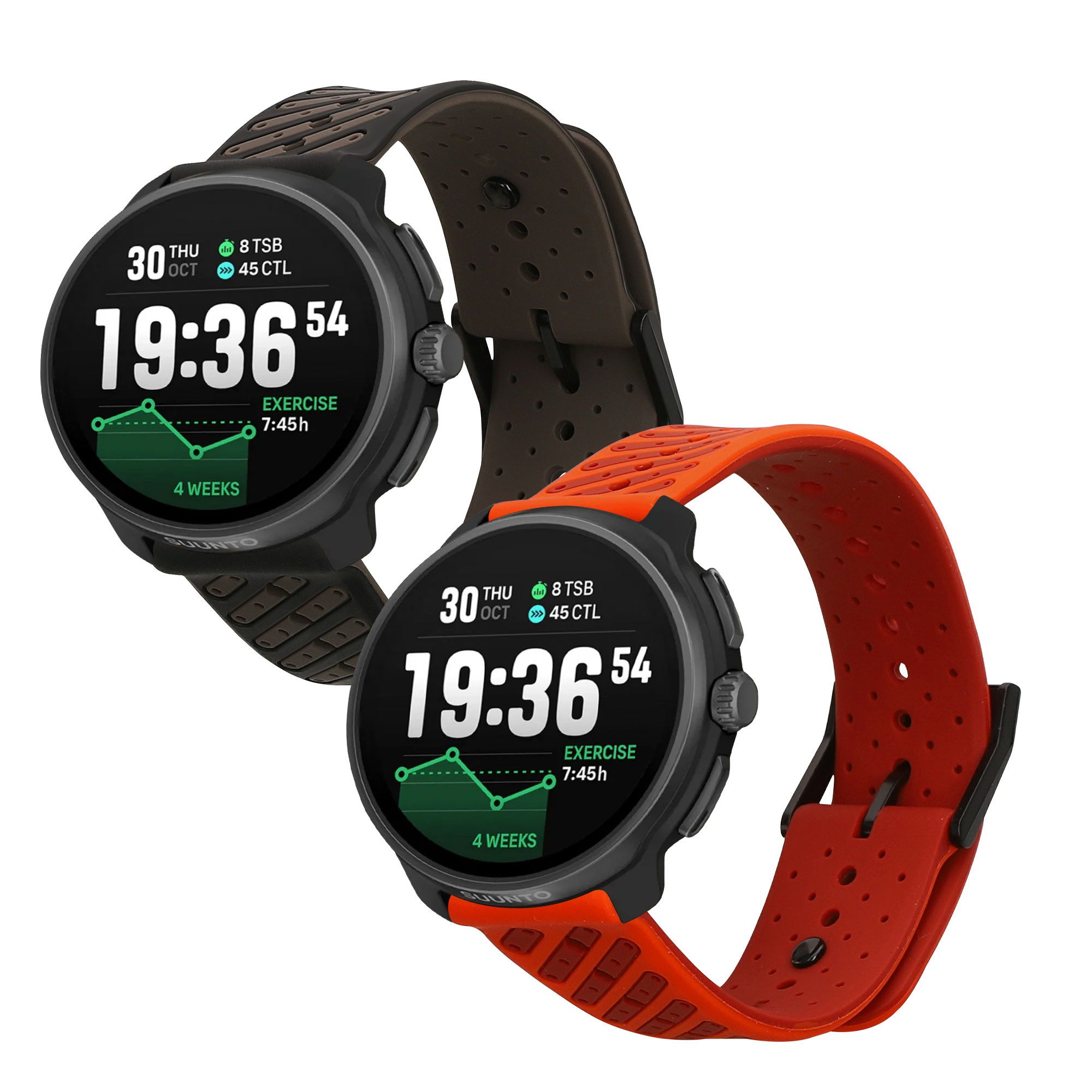 kwmobile Smartwatch-Armband 2x Uhrenarmband für Suunto Race 2 / RUN / Race S / Suunto vertical / 9, Fitnesstracker Band Set aus TPU Silikon - Ersatzarmband Smartwatch