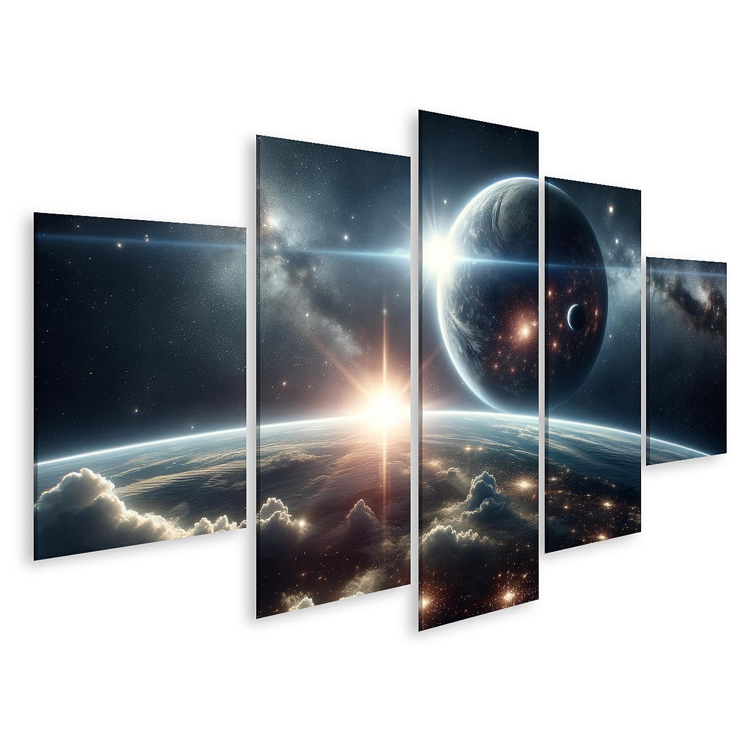 Leinwandbild Erhabenes Weltraumschauspiel über der Erde