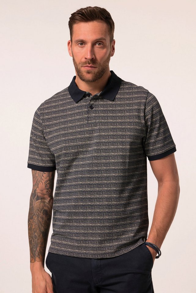 JP1880 Poloshirt Poloshirt Halbarm Piqué Alloverprint