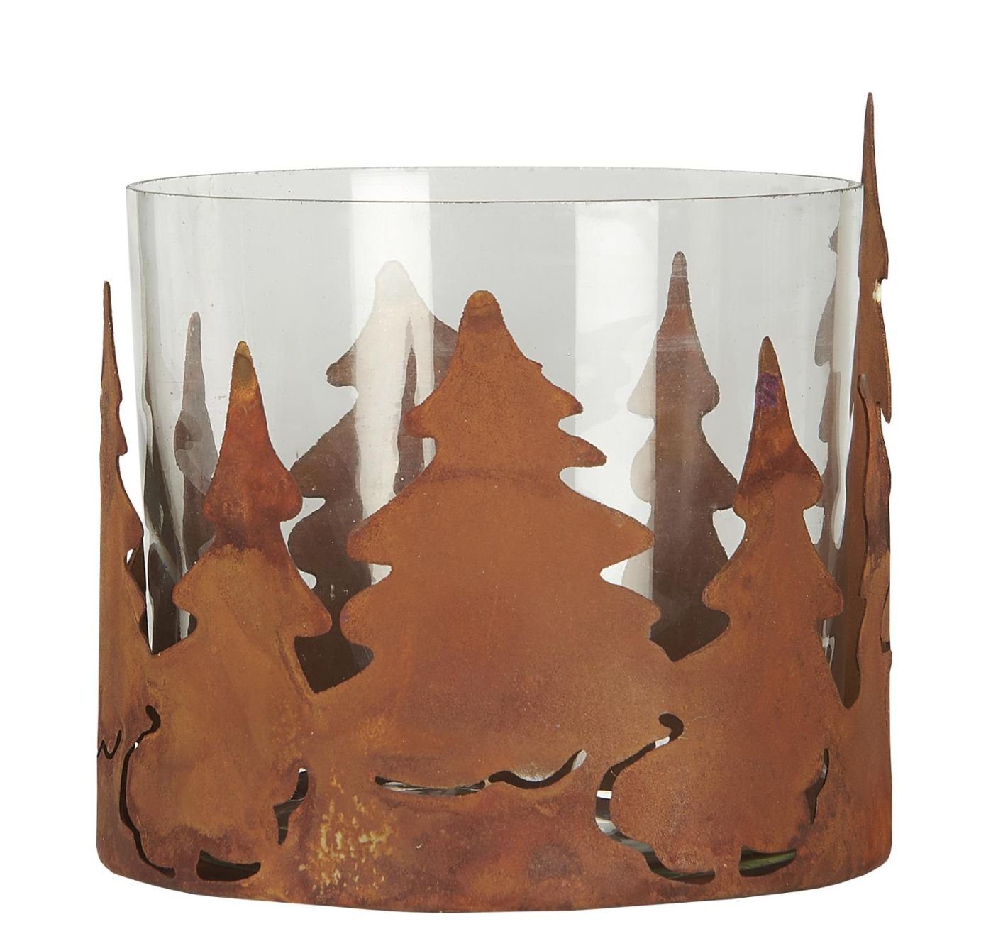 Ib Laursen Adventsleuchter Kerzenständer Kerzenhalter Teelichthalter Bäume  Glas Metall Ib
