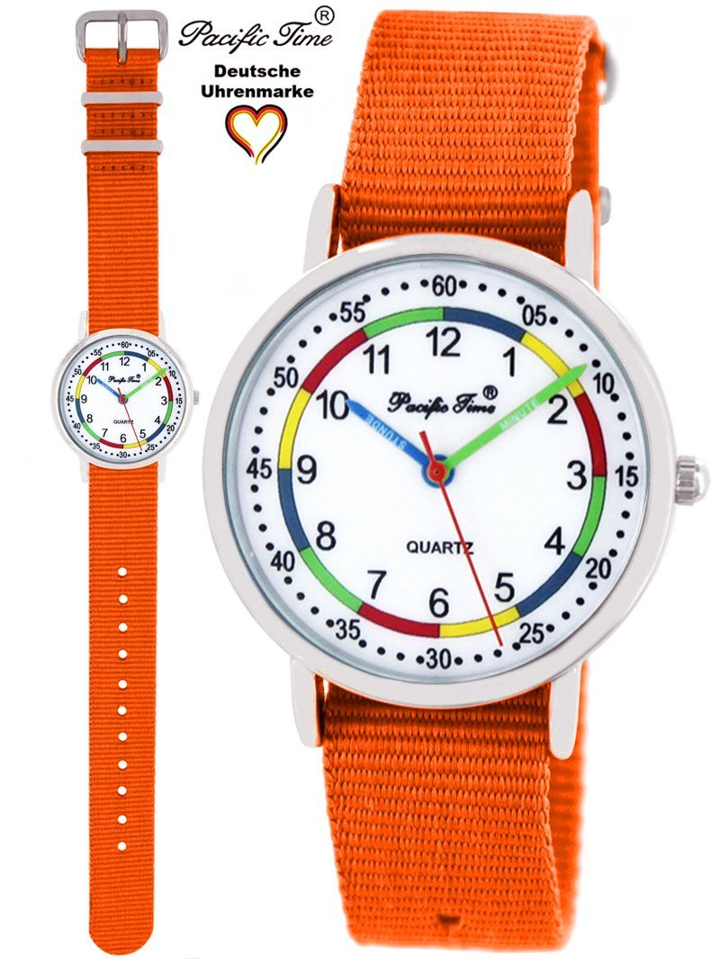 Pacific Time Quarzuhr Kinder Armbanduhr First Lernuhr Wechselarmband, Mix und Match Design - Gratis Versand orange
