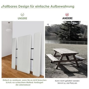 COSTWAY Bierzeltgarnitur, 136 cm Campingtisch mit Bänken, klappbar