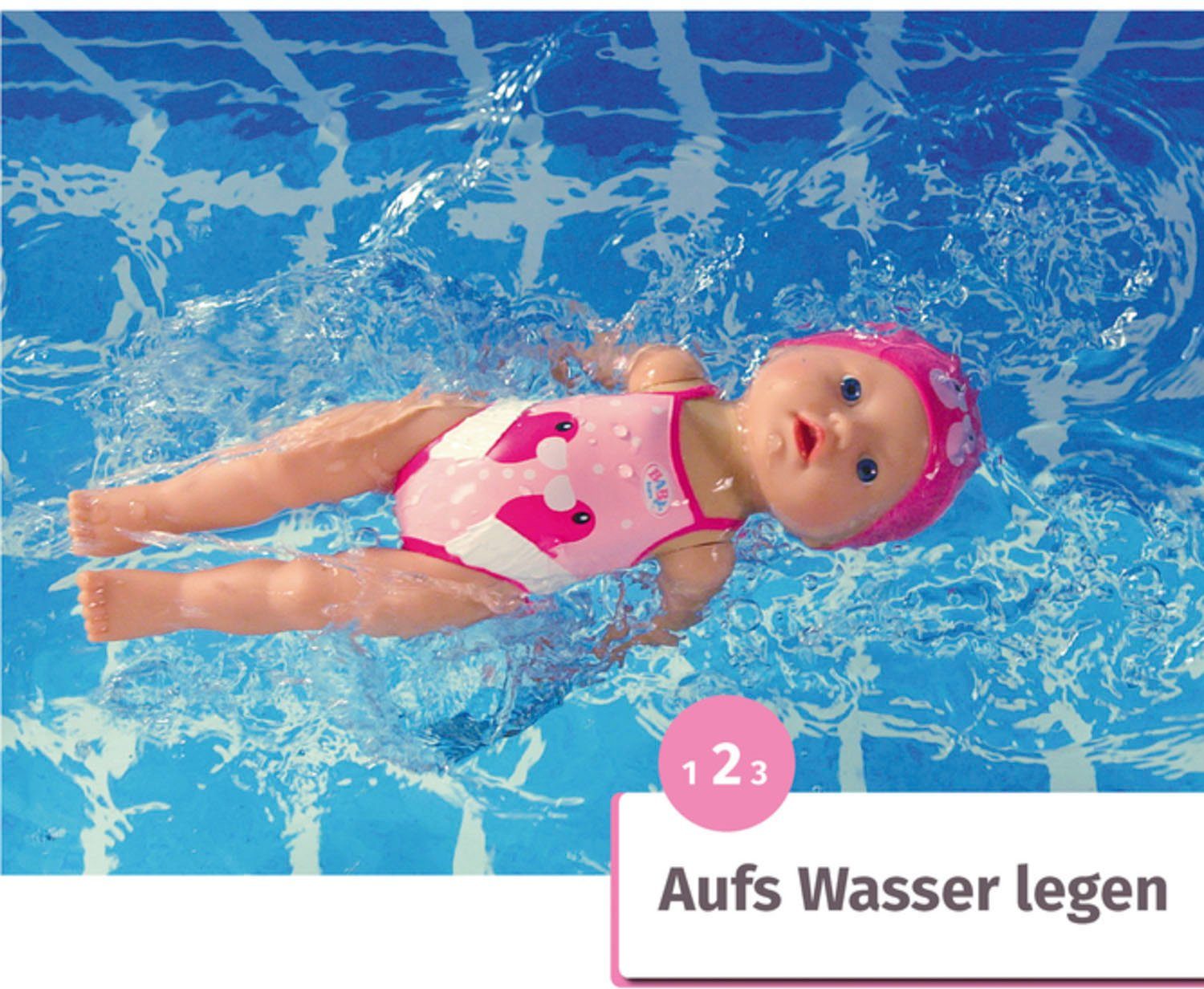 Baby Born Babypuppe My First Swim Girl, 30 cm, schwimmt Kraul und Schmetterling