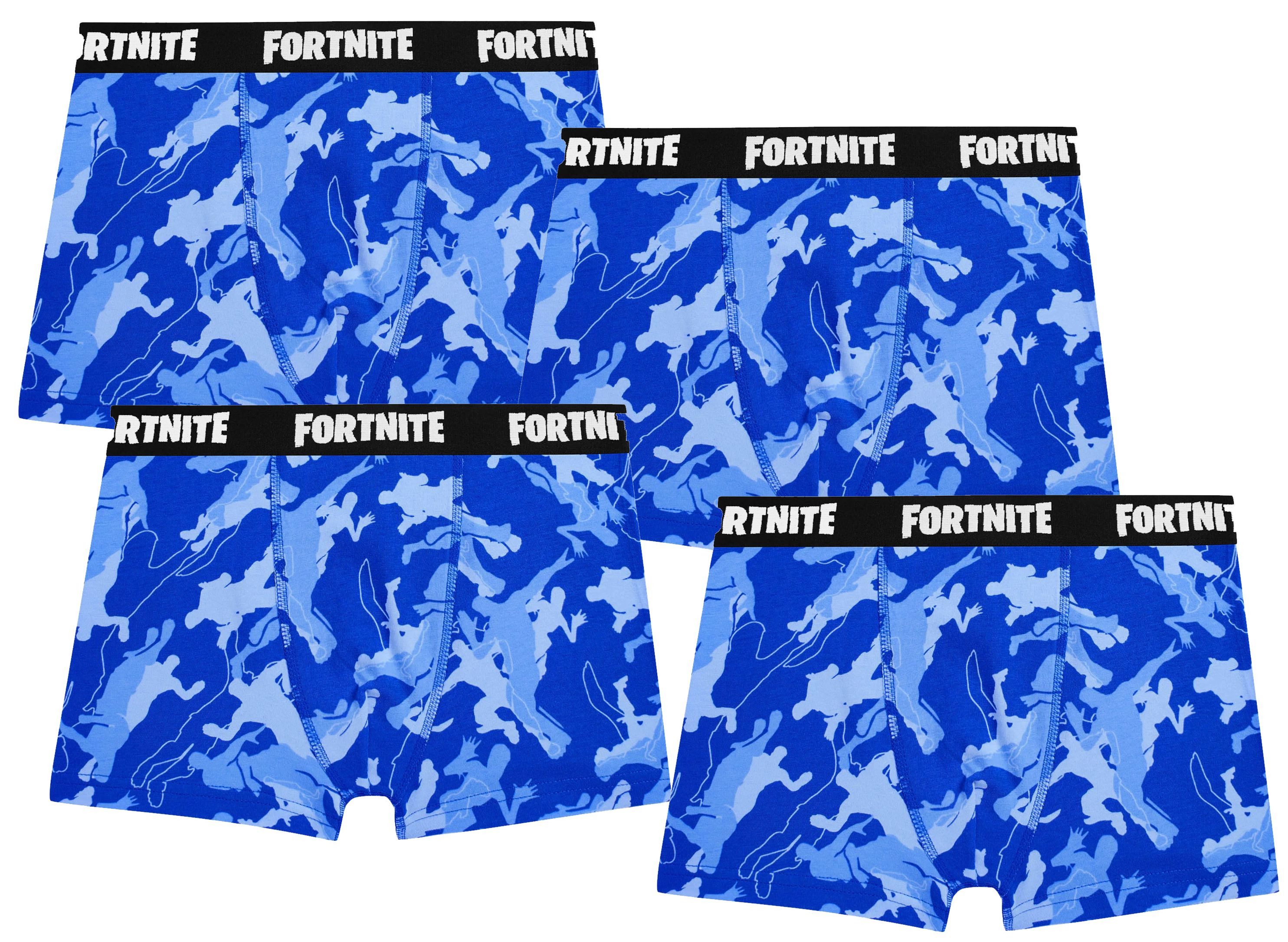 Fortnite Boxershorts 4x FORTNITE BOXERSHORTS Herren + Jugendliche Gr. S und M (Set, 4er Pack) Mit Fortnite Logo auf Gummizug